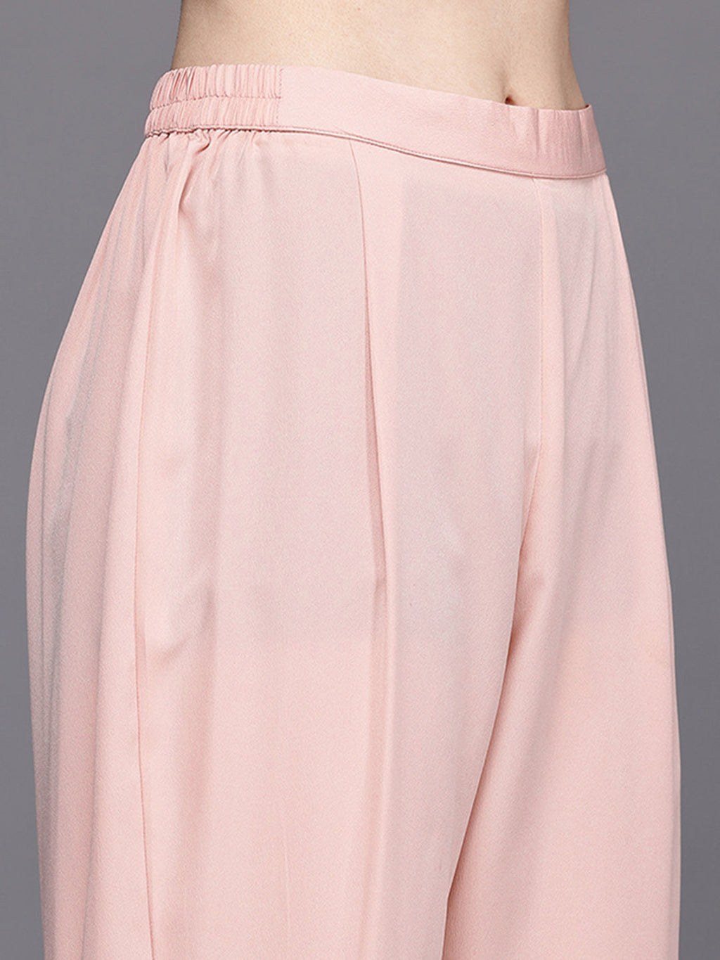 Floral Printed Pleated Thread Work Kurta With Trousers & Dupatta-AH