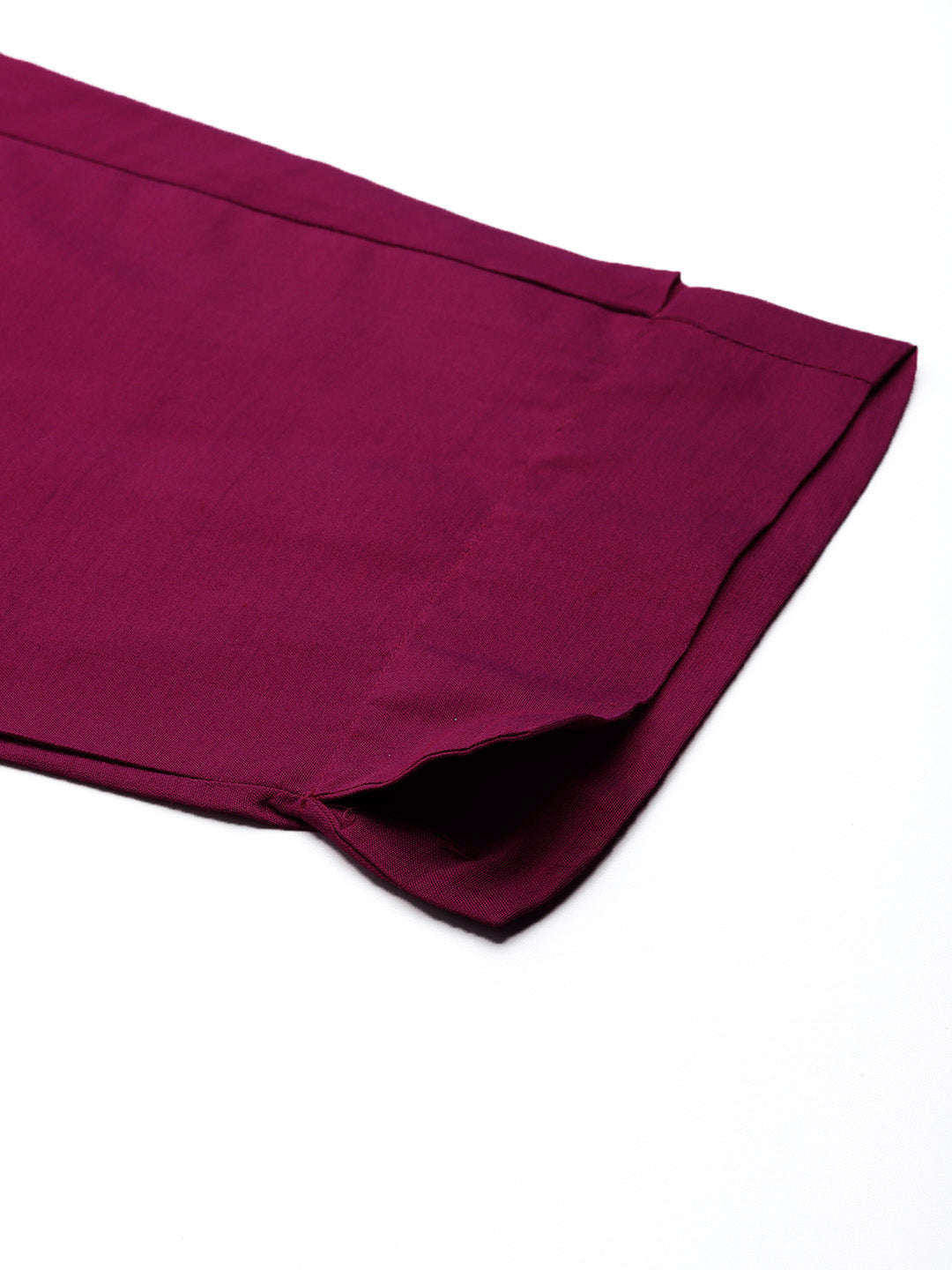 Burgundy Solid Kurta with Trousers & Printed Dupatta