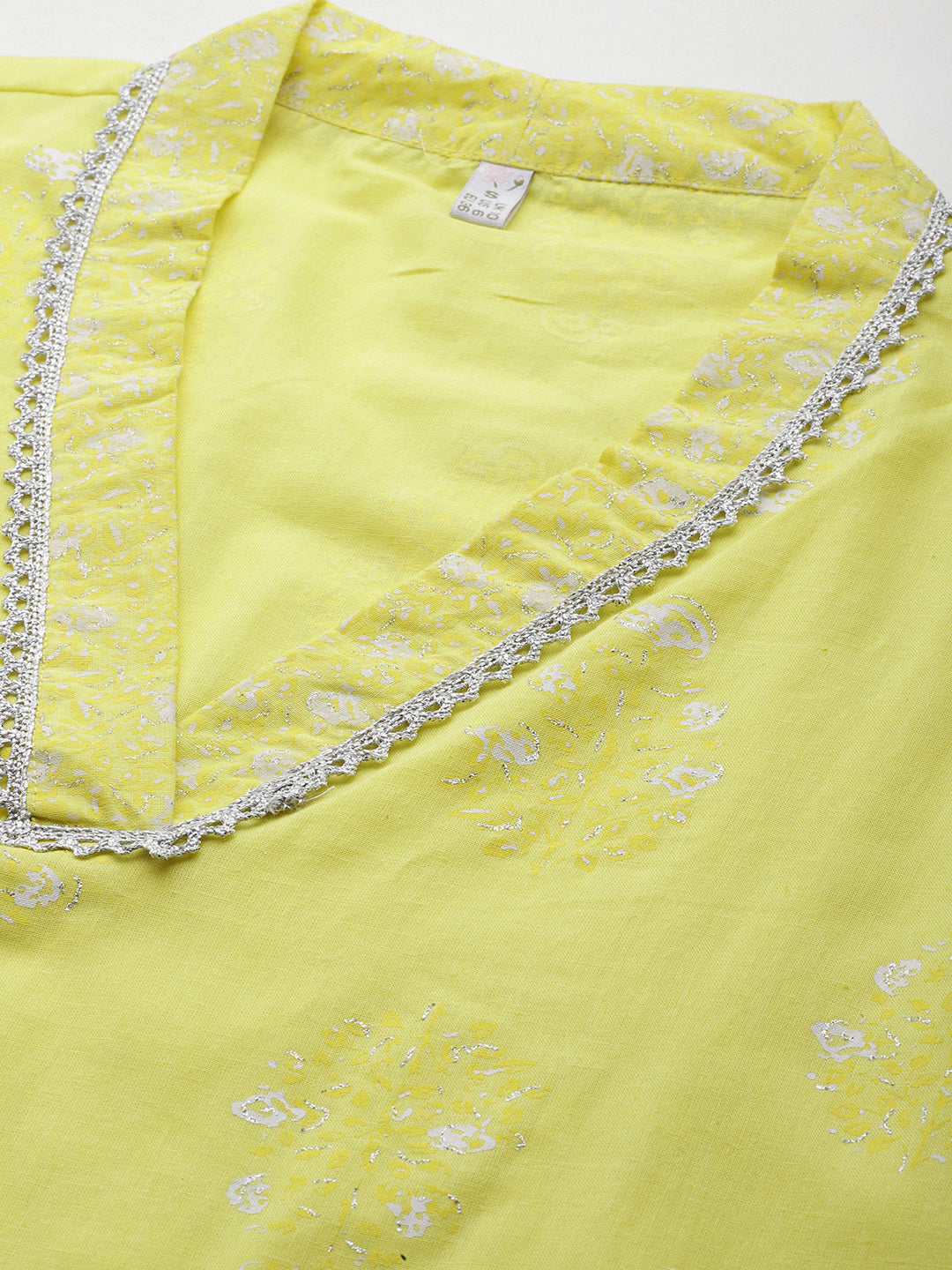 Floral Printed Pure Cotton Kurta with Trousers-AH