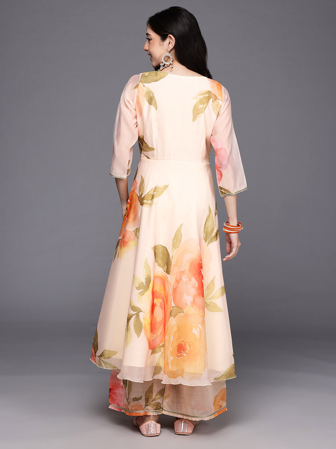 Floral Printed Empire Kurta with Palazzos-AH
