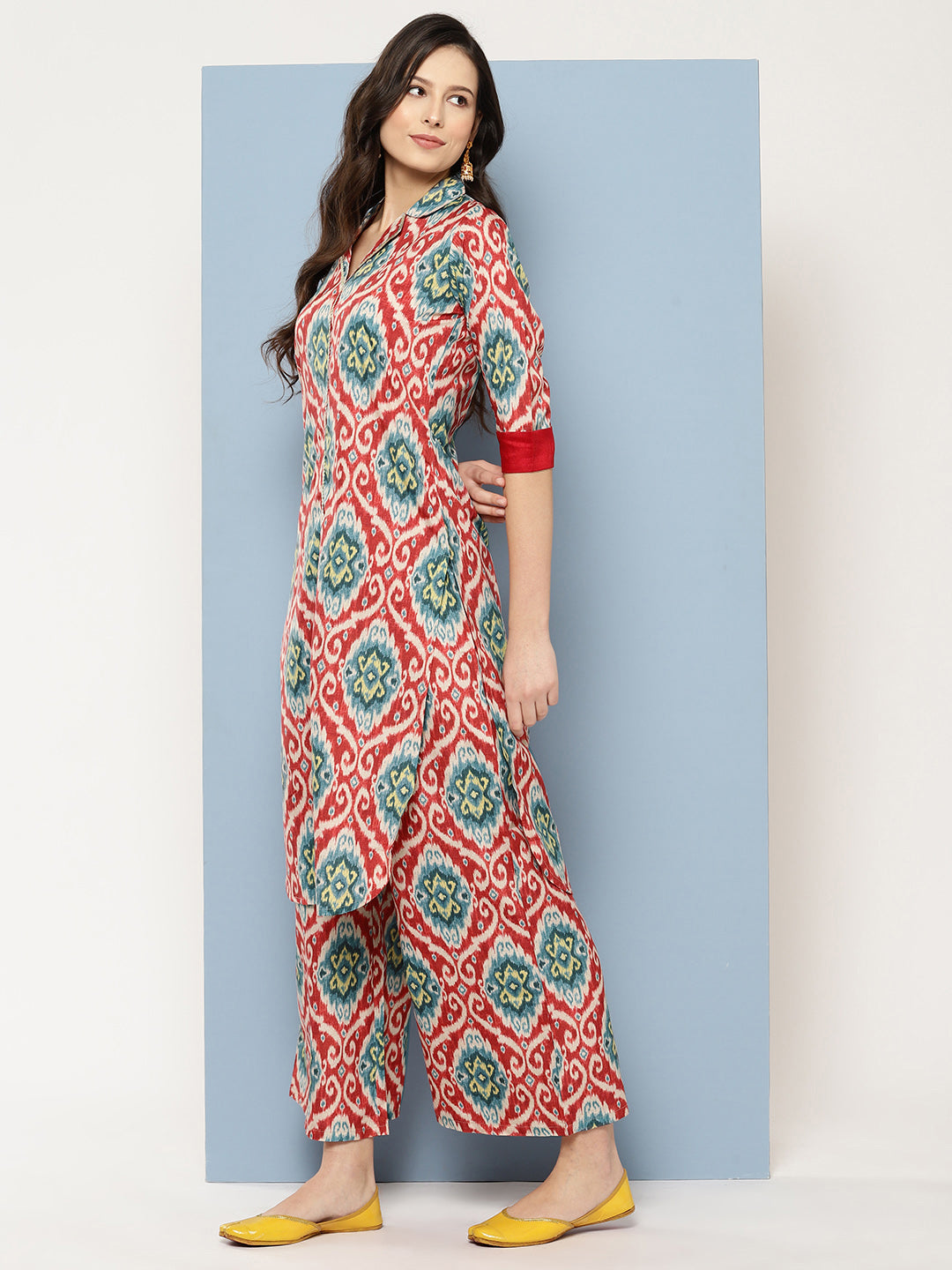 Ahalyaa Women Ethnic Motifs Printed Regular Gotta Patti Kurta with Palazzos