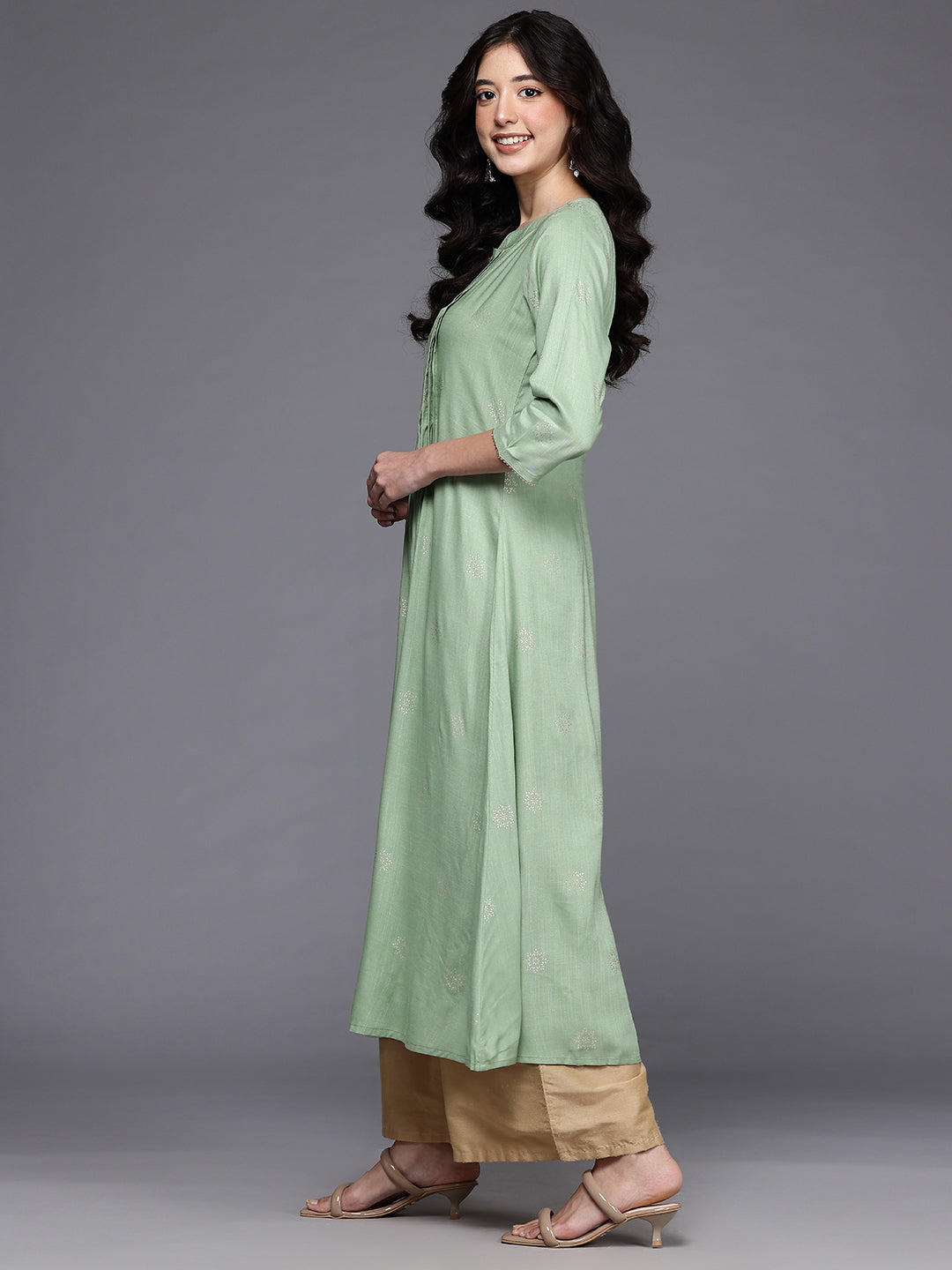 Geometric Printed Gotta Patti Kurta-AH