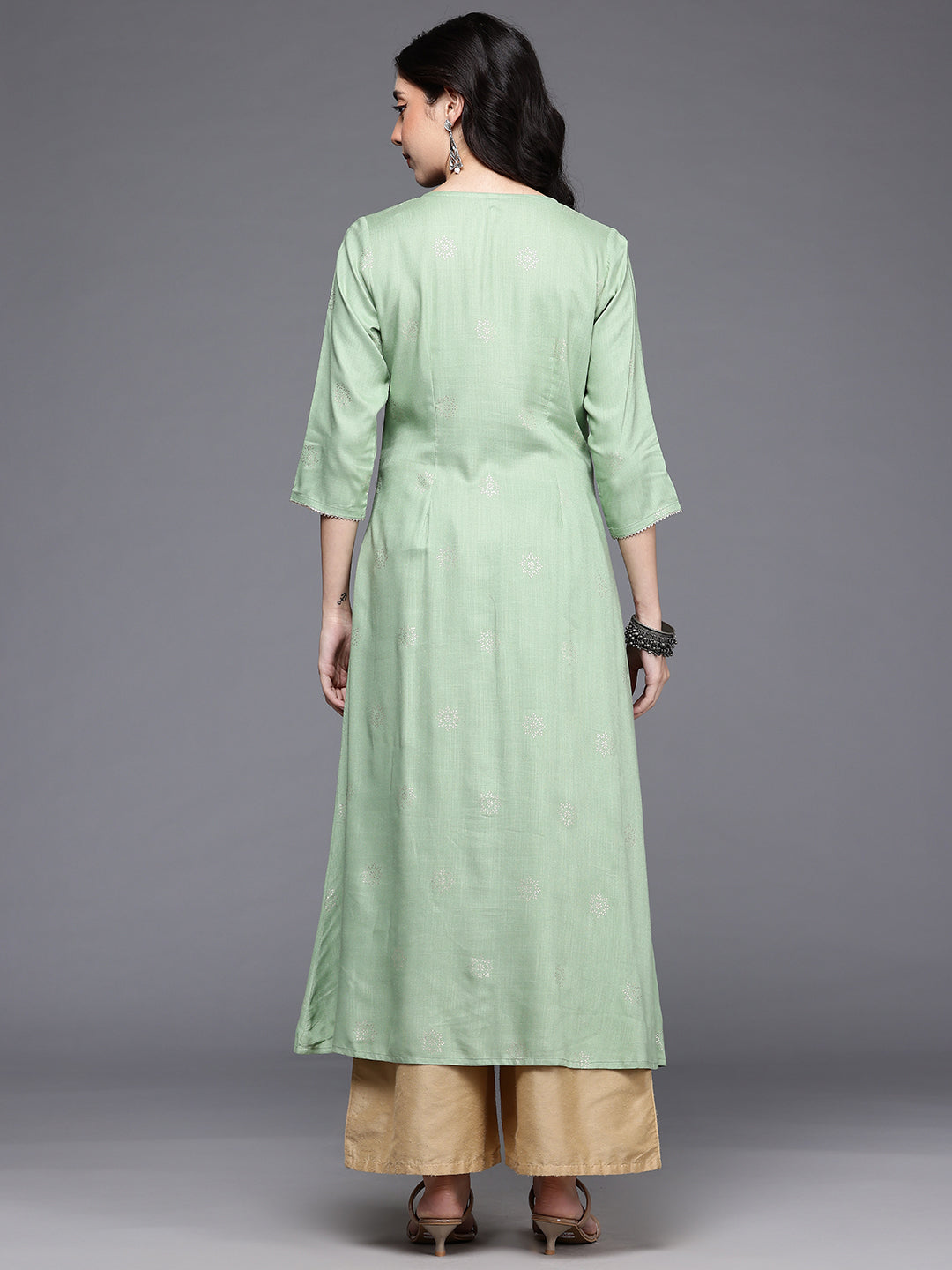 Geometric Printed Gotta Patti Kurta-AH