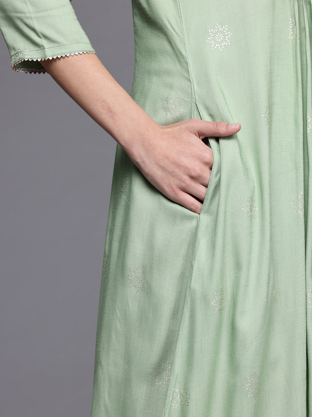 Geometric Printed Gotta Patti Kurta-AH