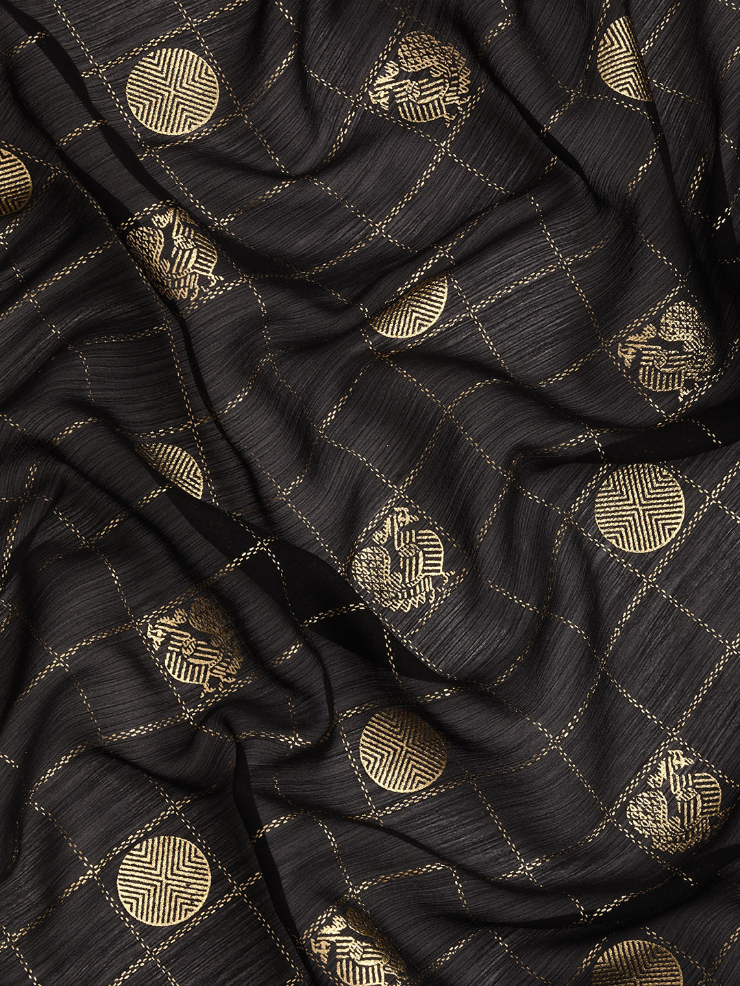 Ethnic Motifs Poly Chiffon Kanjeevaram Saree