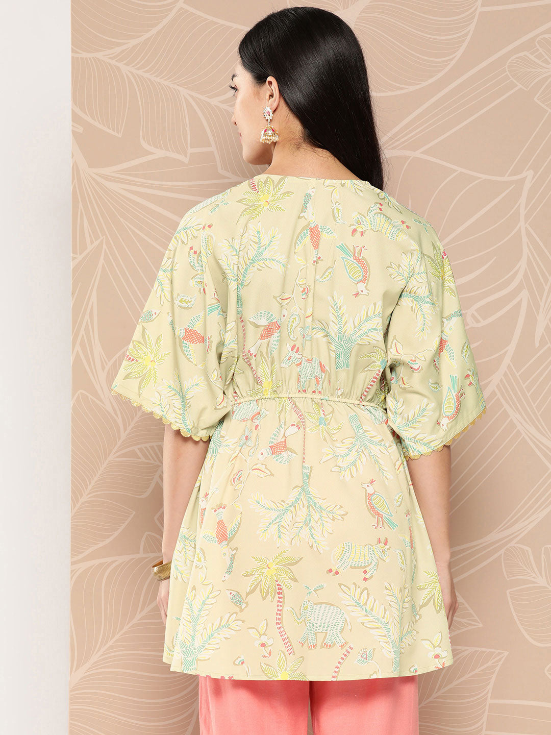 Ahalyaa Gathered Conversational Printed Tunic