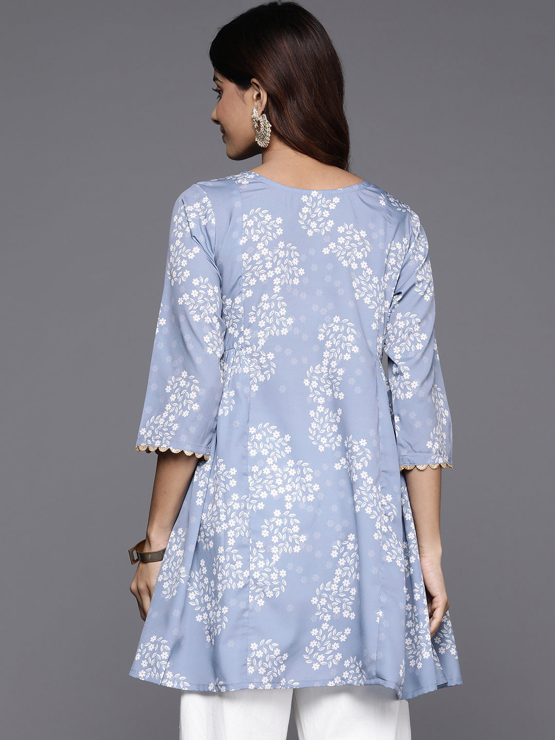 Floral Printed Crepe Ethnic Tunic