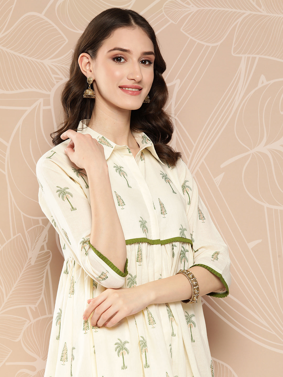 Ahalyaa Printed Cotton Tunic with Palazzos