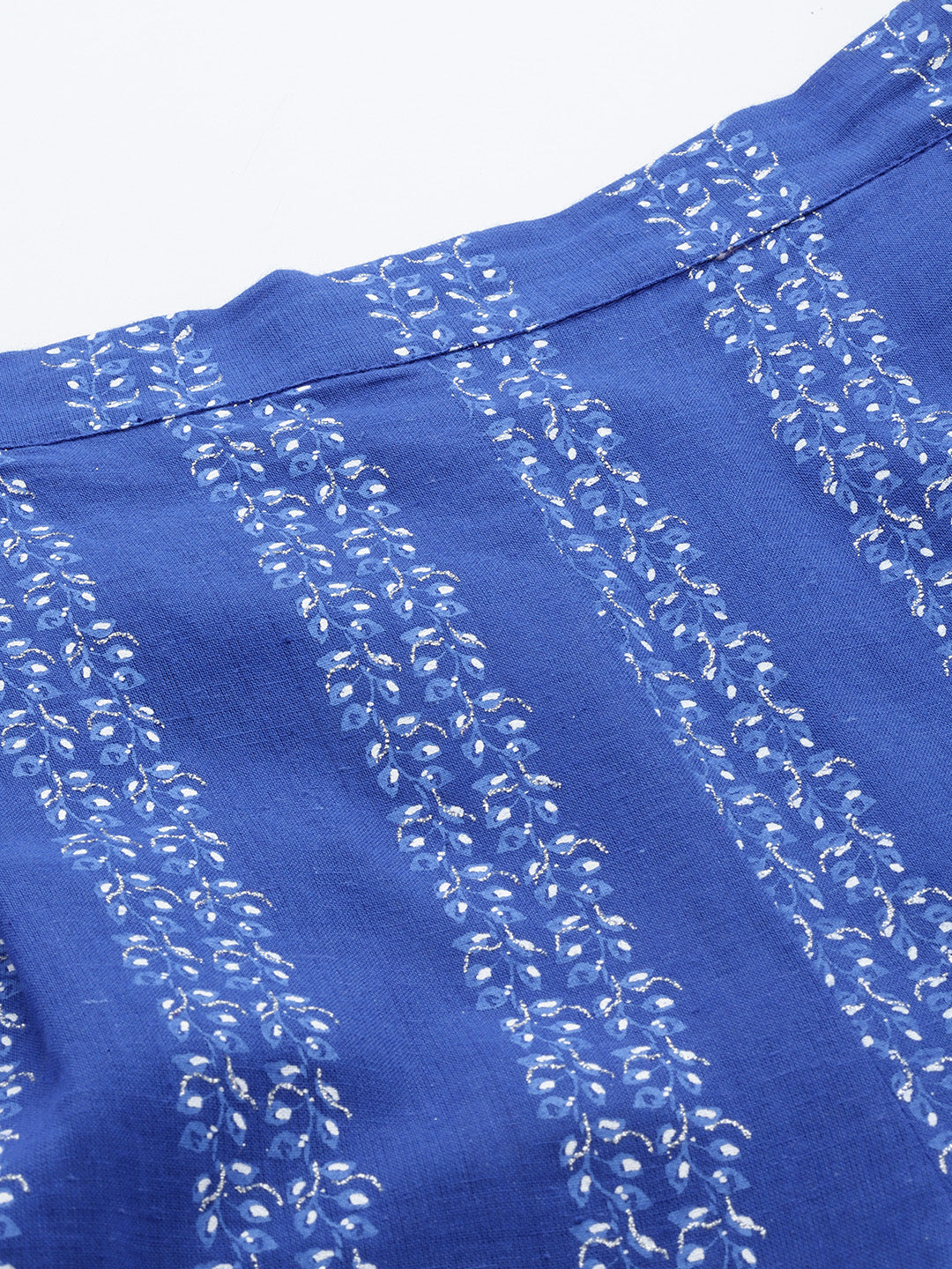 Blue Printed Pure Cotton Tunic With Palazzos