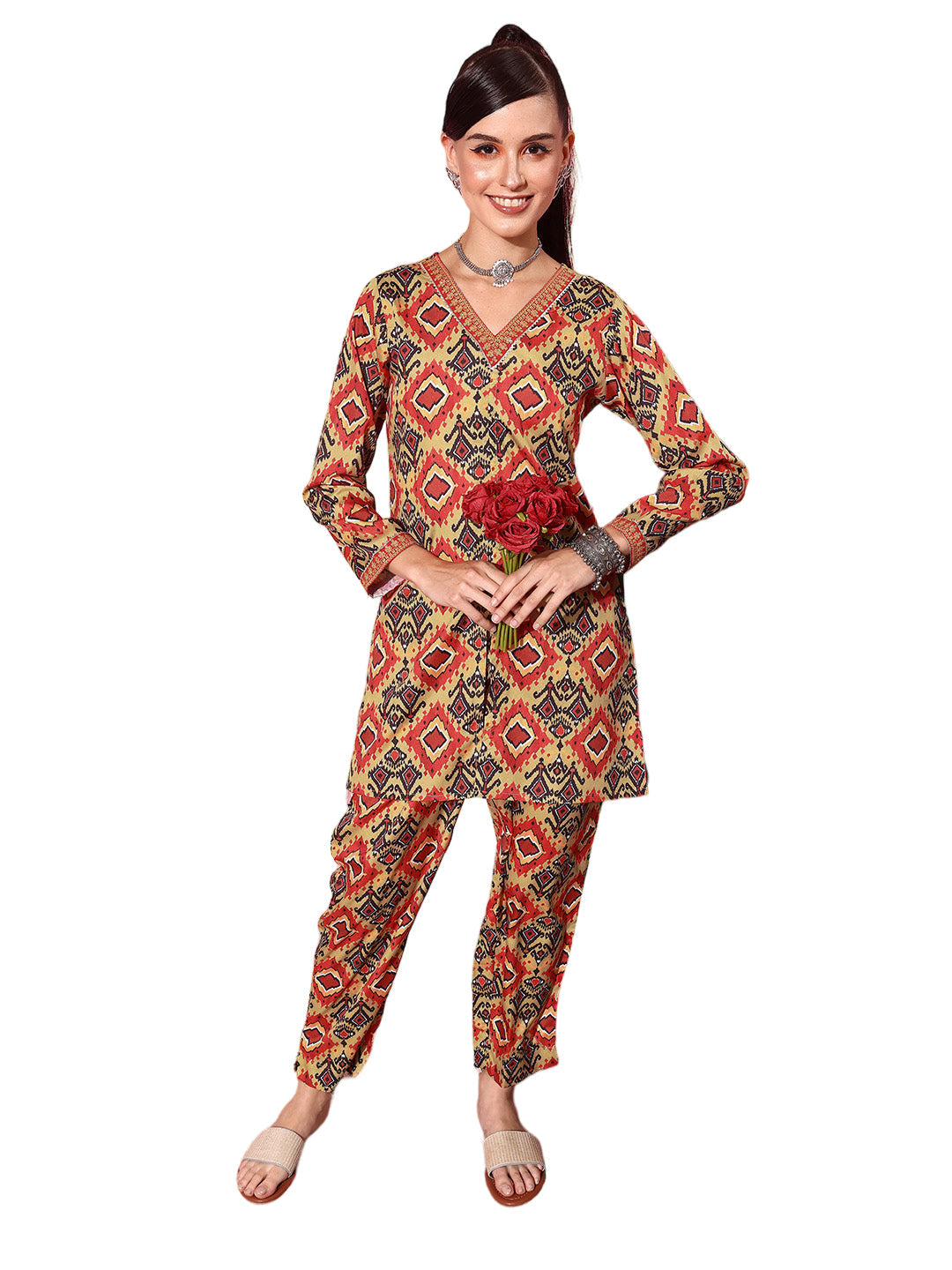 Ahalyaa Women Printed Tunic with Trousers