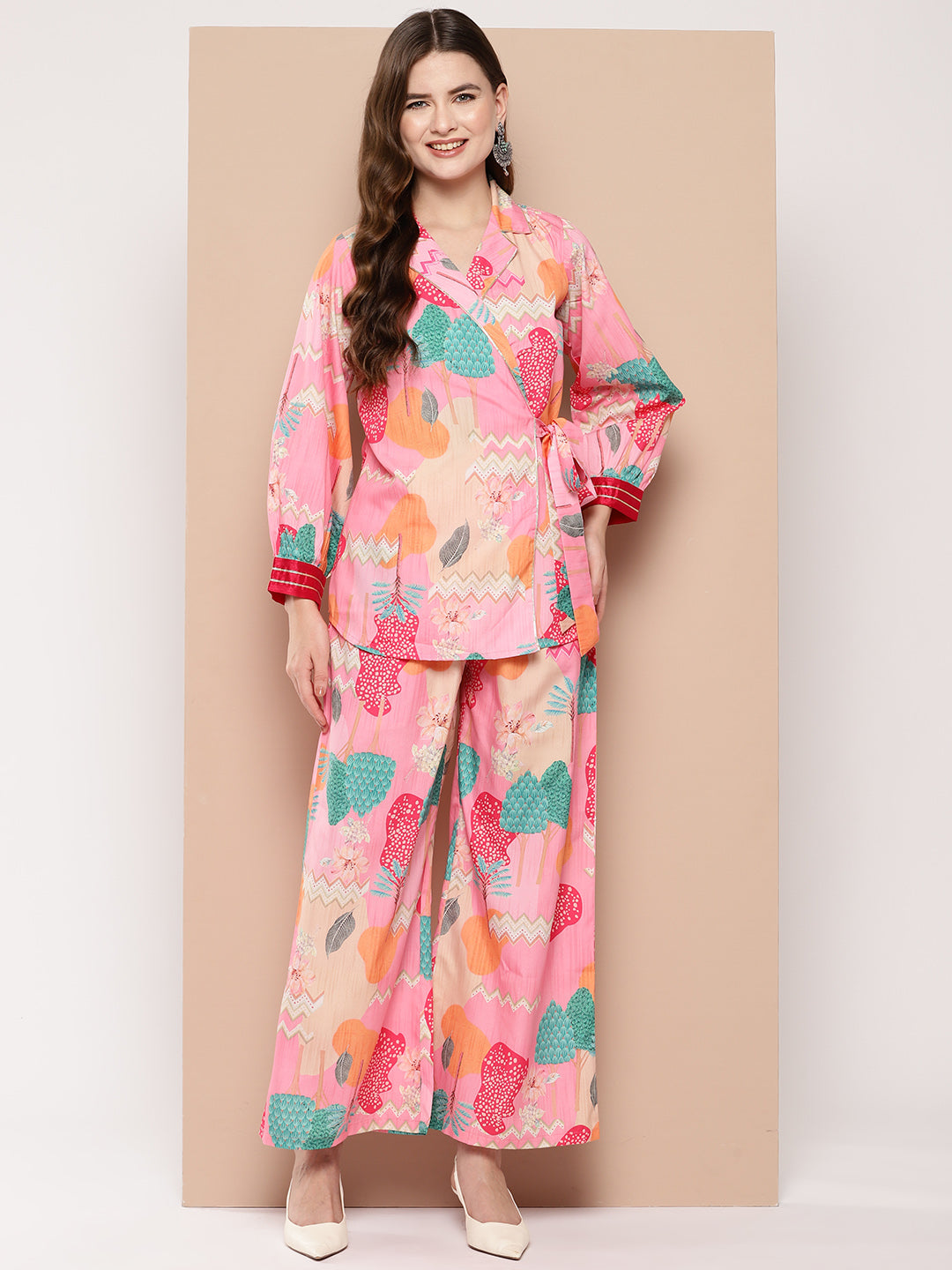 Ahalyaa Women Printed Tunic & Palazzos Co-Ords Set