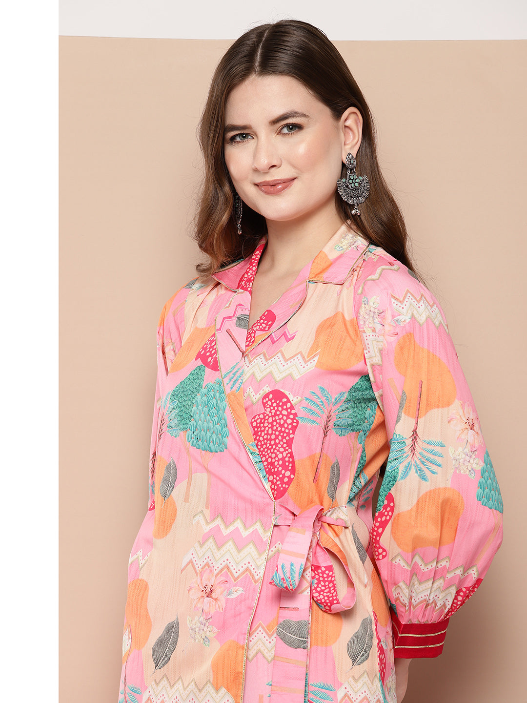 Ahalyaa Women Printed Tunic & Palazzos Co-Ords Set