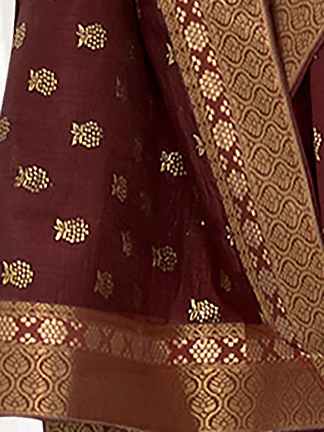 Vichitra Silk Burgundy Embellished Designer Saree With Blouse