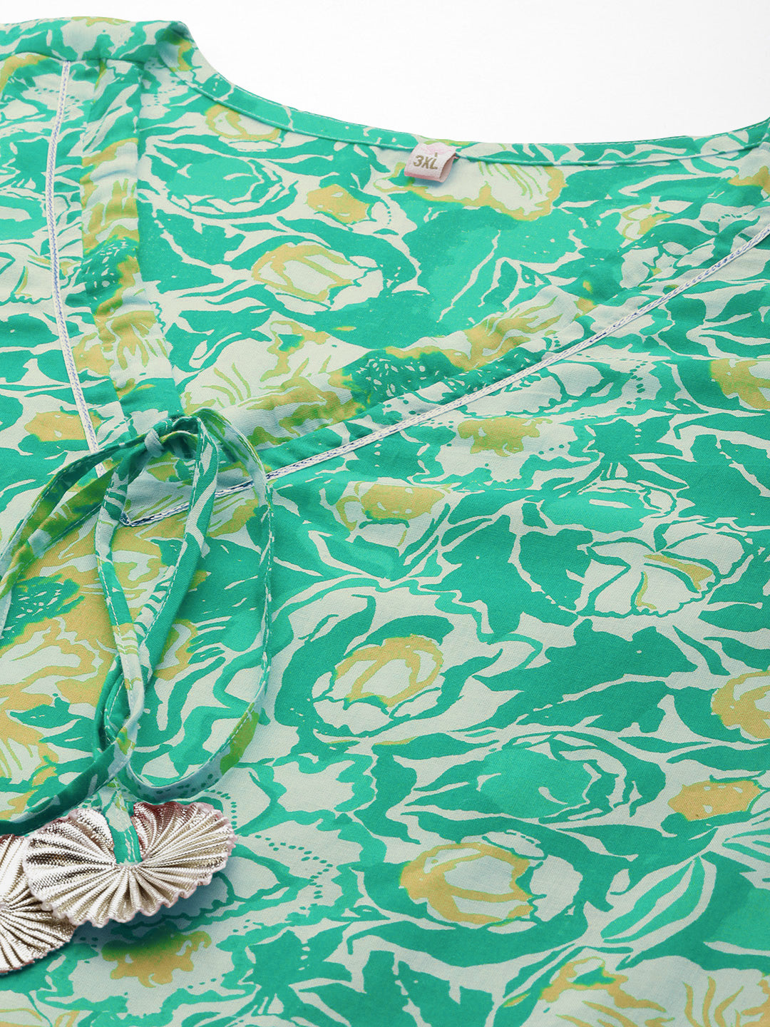 Printed 100% Cotton Layered Maxi Ethnic Dress-AH