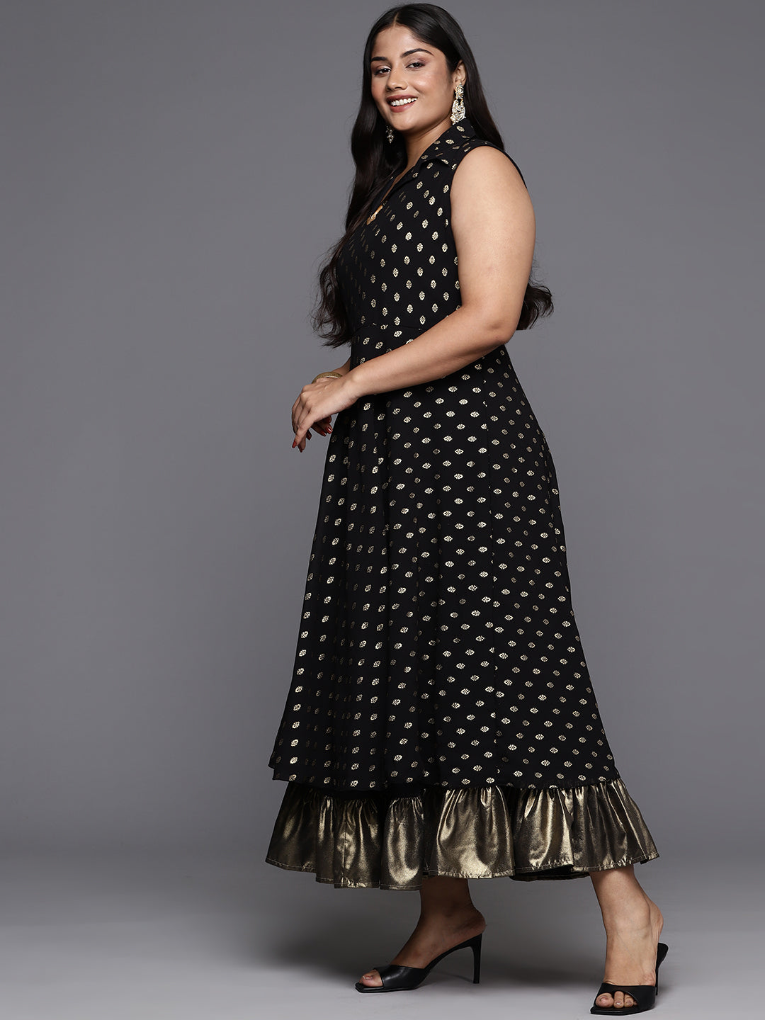 Ethnic Motifs Printed A-Line Midi Dress