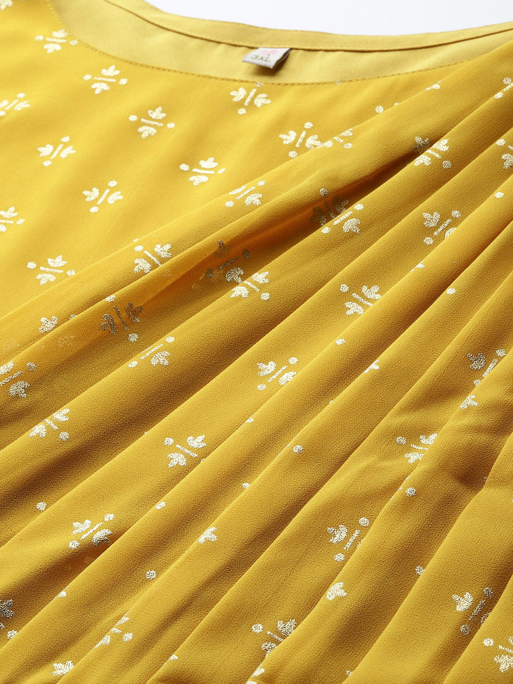 A PLUS BY AHALYAA Plus Size Ethnic Printed Maxi Ethnic Gown With Embellished Detail-AH