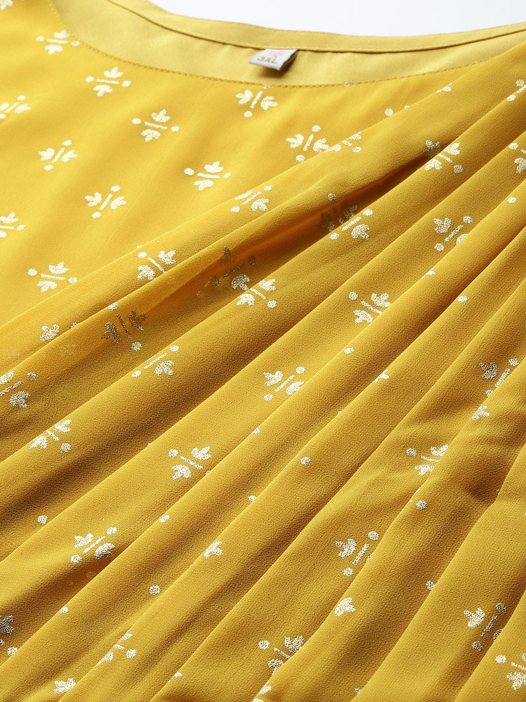 A PLUS BY AHALYAA Plus Size Ethnic Printed Maxi Ethnic Gown With Embellished Detail-AH