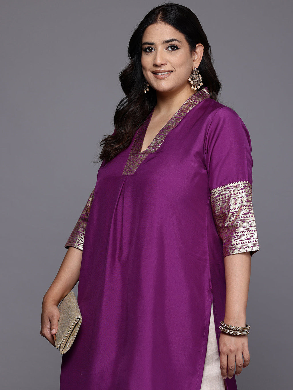 Plus Size Ethnic Motifs Printed Kurta-AH