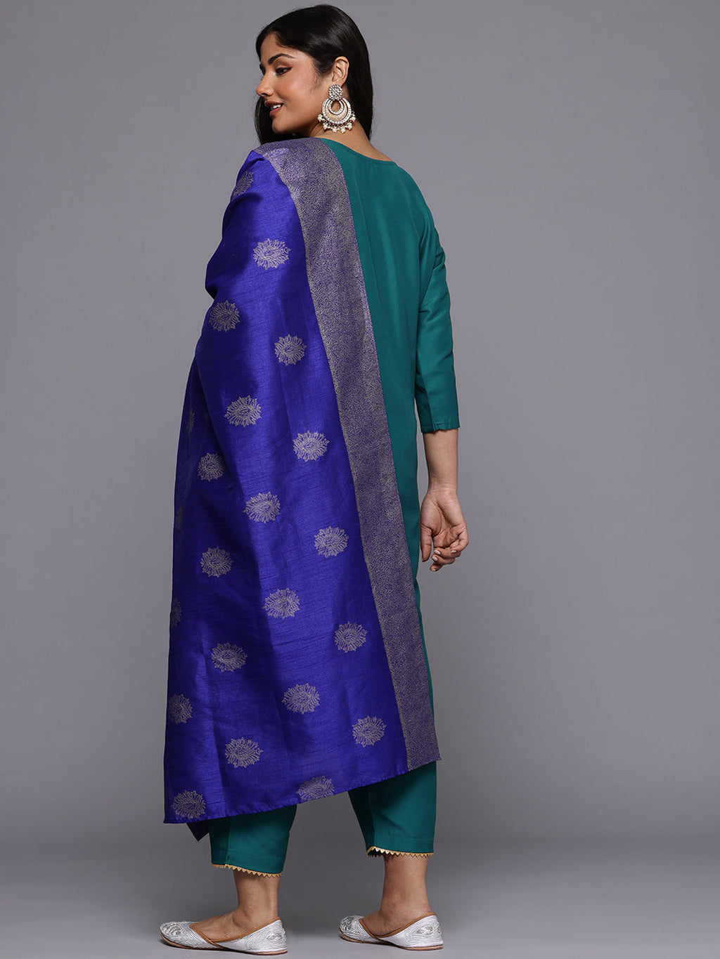 A PLUS BY AHALYAA Plus Size Gotta Patti Kurta with Trousers & With Dupatta-AH