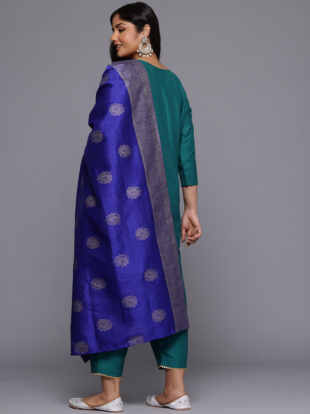 A PLUS BY AHALYAA Plus Size Gotta Patti Kurta with Trousers & With Dupatta-AH