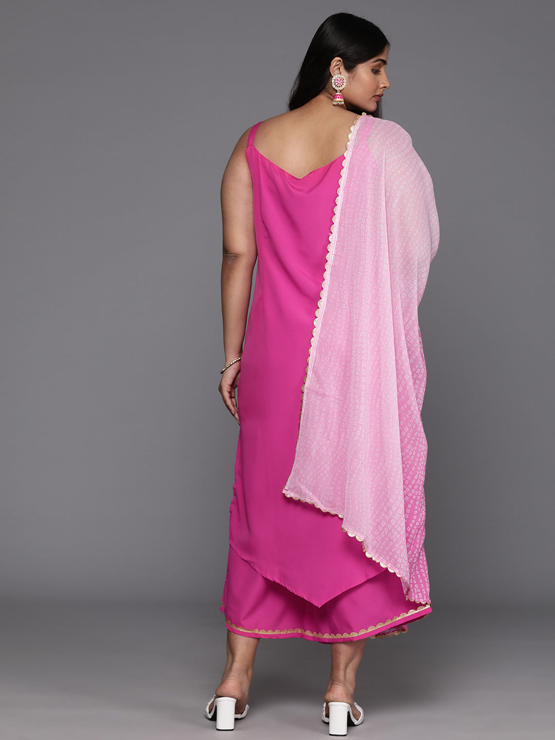 Plus Size Gotta Patti Kurta with Palazzos & Dupatta