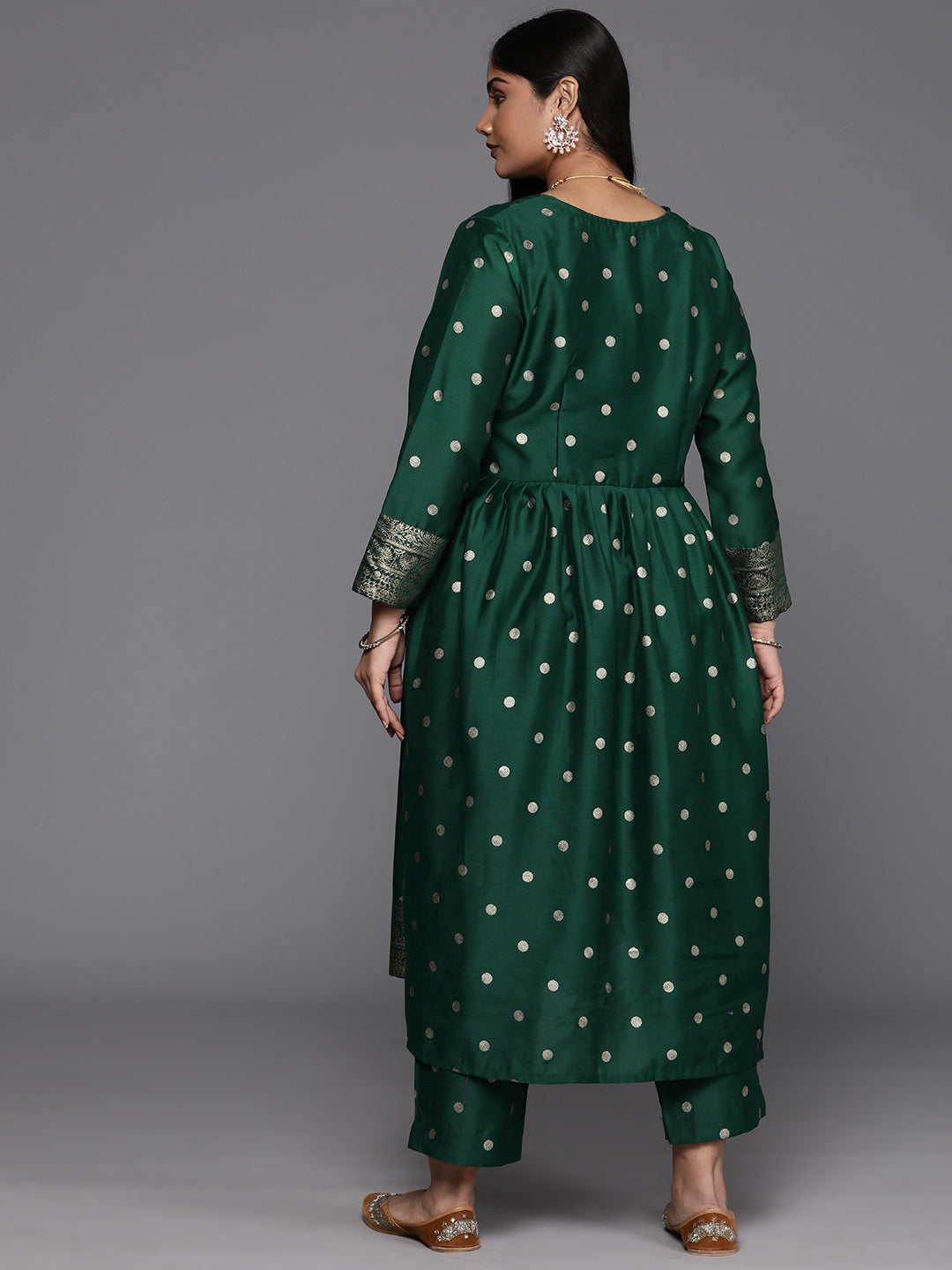 Plus Size Printed High Slit Kurta with Trousers