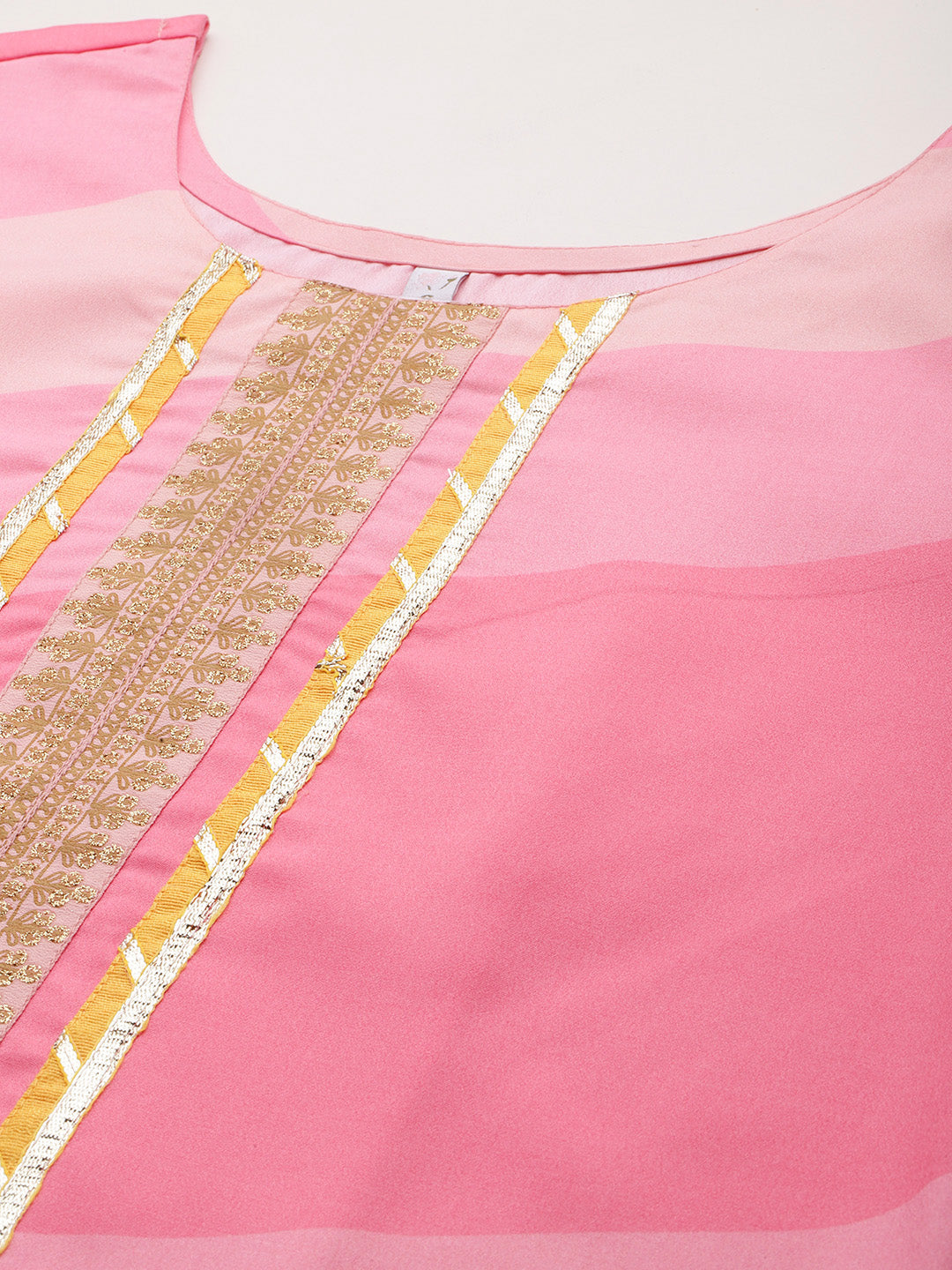 A PLUS BY AHALYAA Women Printed Regular Gotta Patti Kurta with Trousers-AH