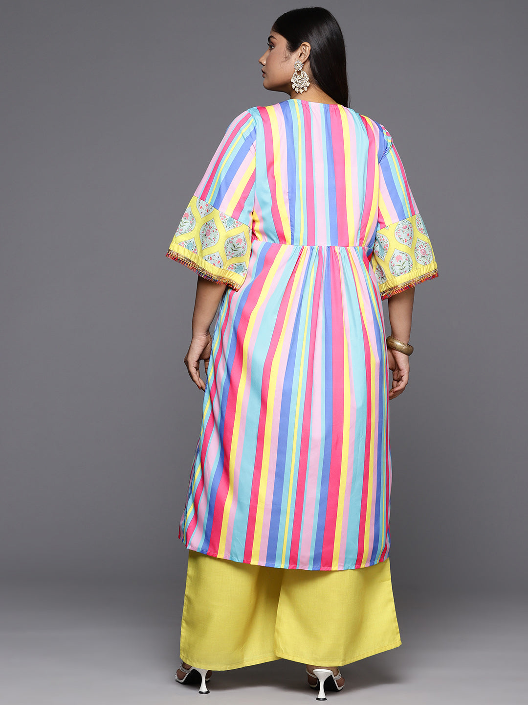 Women Striped Regular Kurta with Palazzos