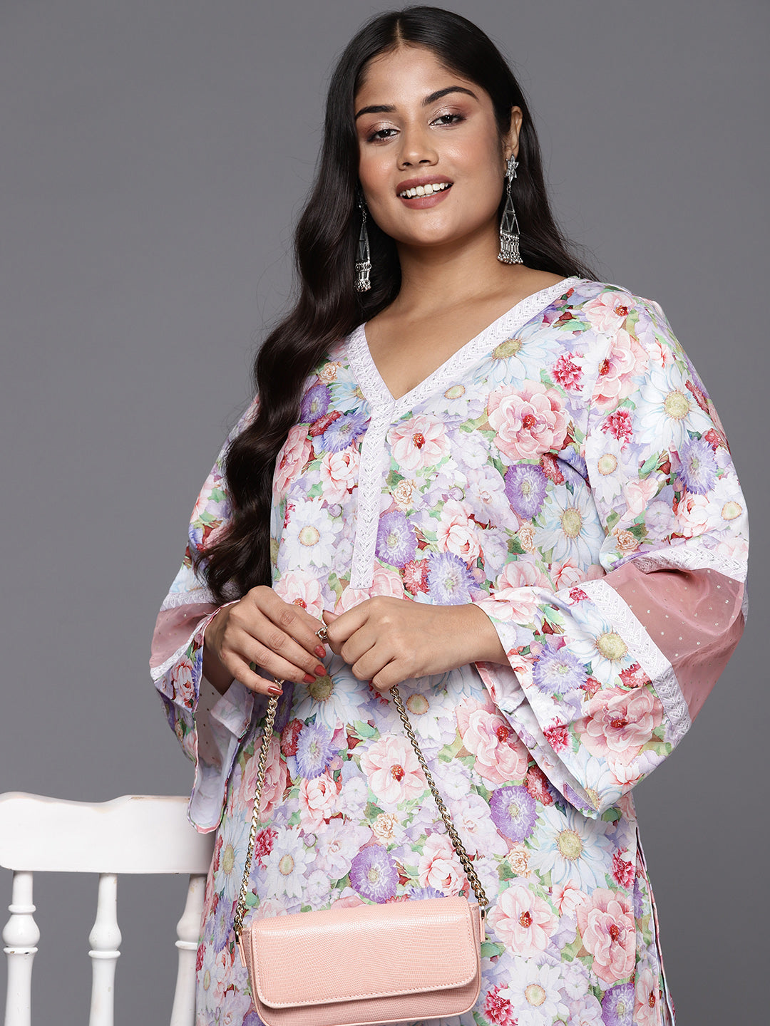 Women Floral Printed Regular Kurta with Palazzos