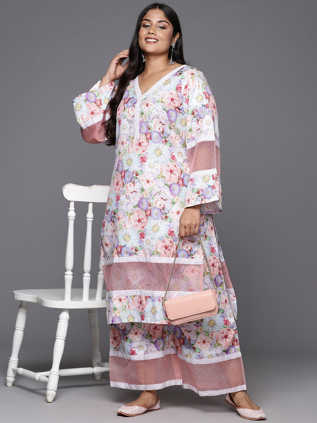 Women Floral Printed Regular Kurta with Palazzos