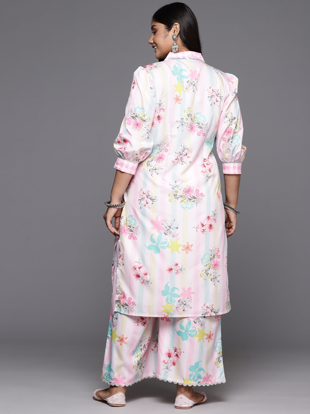 Women Floral Printed Regular Gotta Patti Kurta with Palazzos