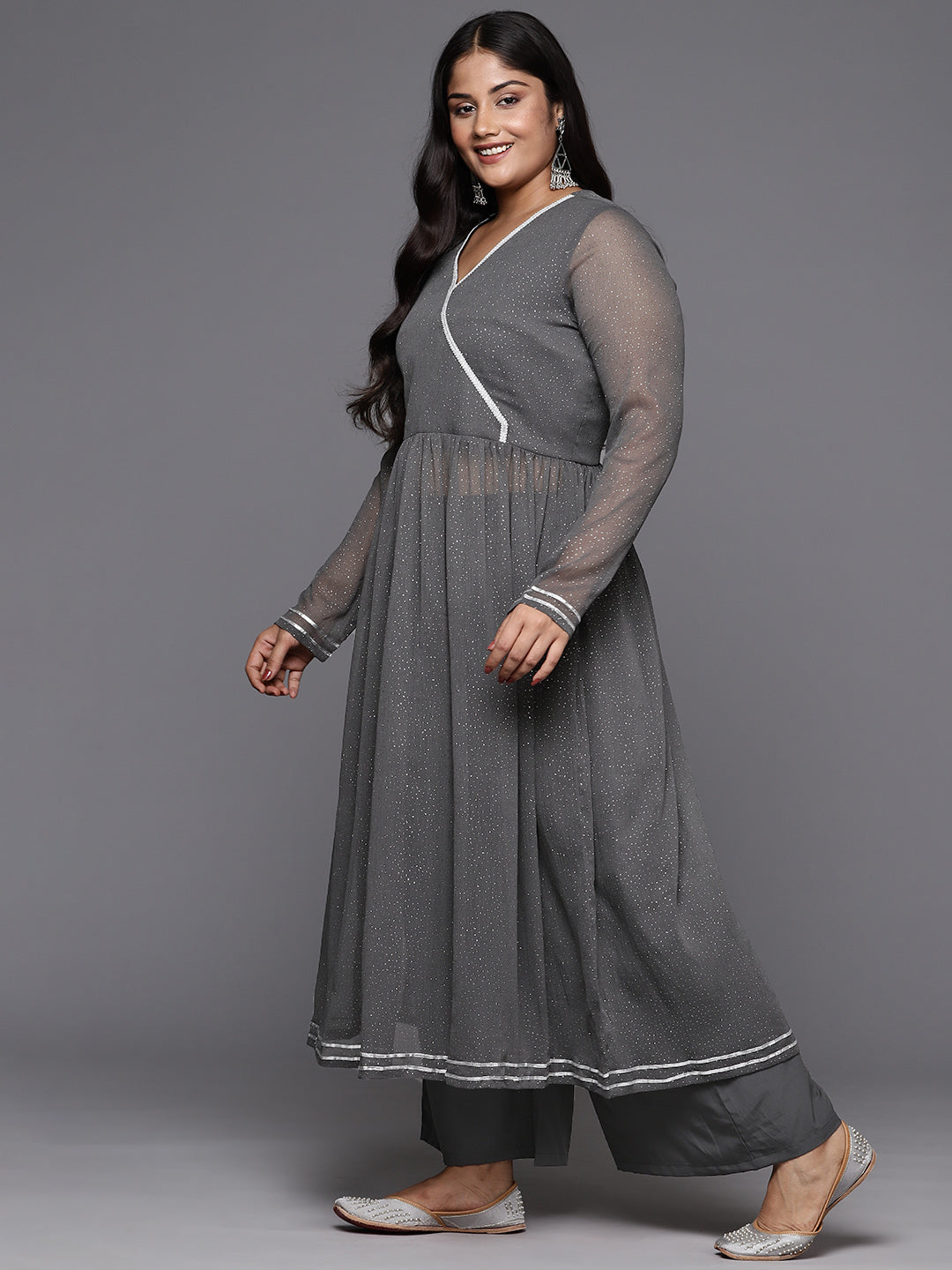 Women Printed Angrakha Kurta with Palazzos