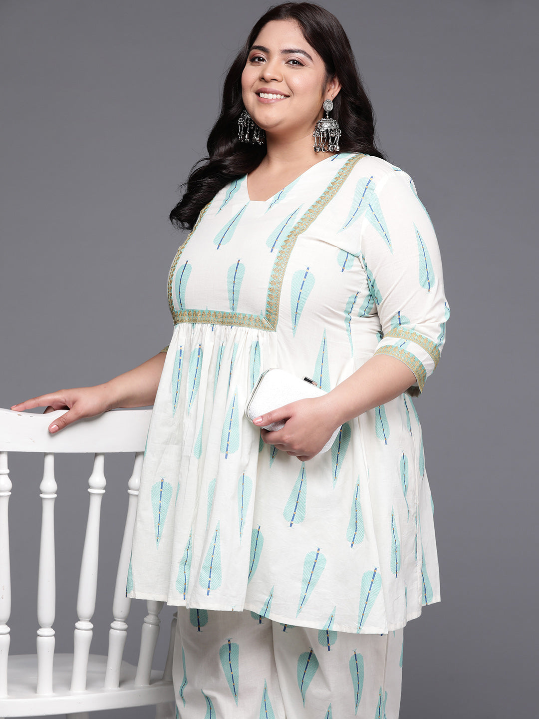 Plus Size Printed Pure Cotton Co-Ords