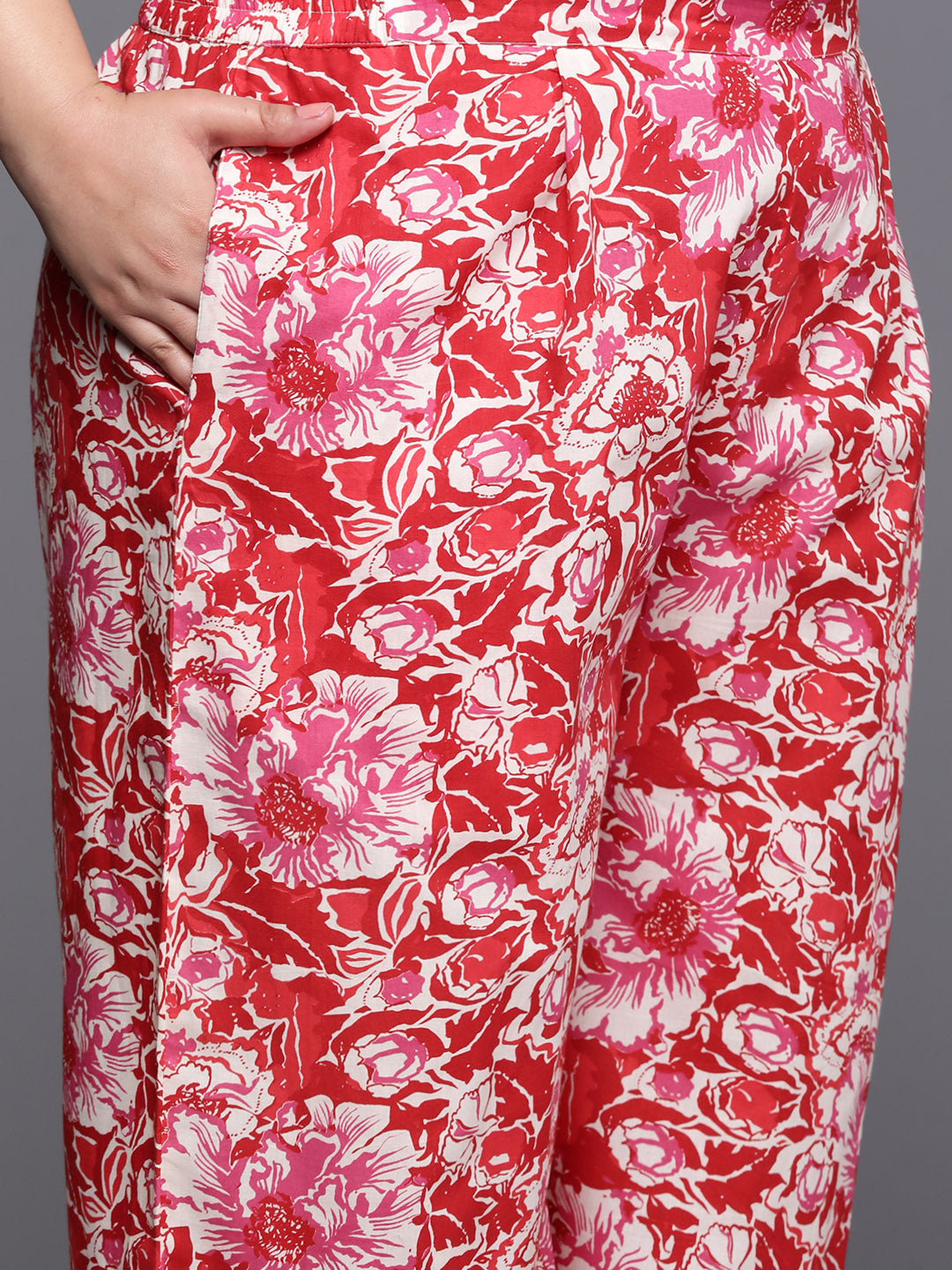 Plus Size Floral Printed Pure Cotton Co-Ords