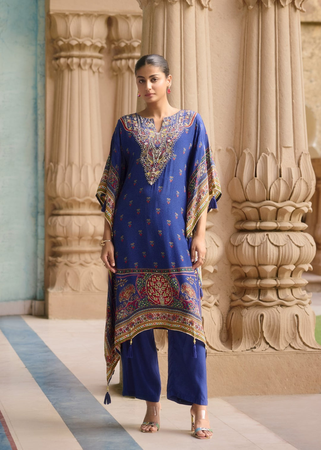 Aster Hibis Premium Full Work Kaftan Pant Set