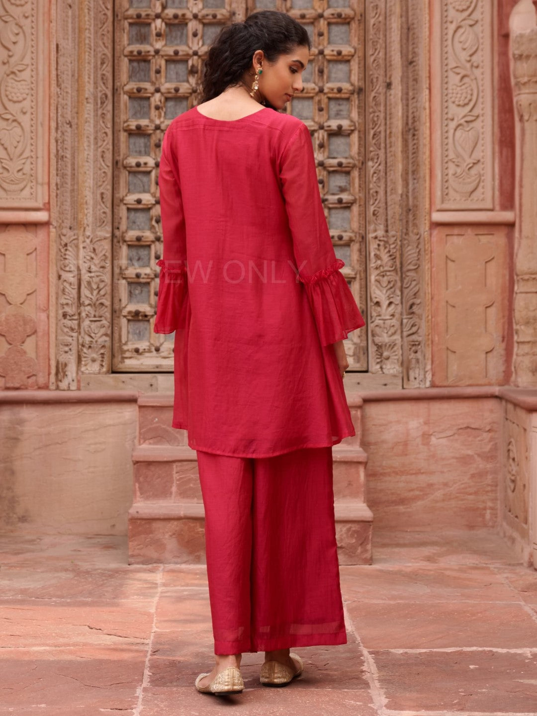 Gaurisha cardinal mul chanderi  embroidery premium suit set-AL