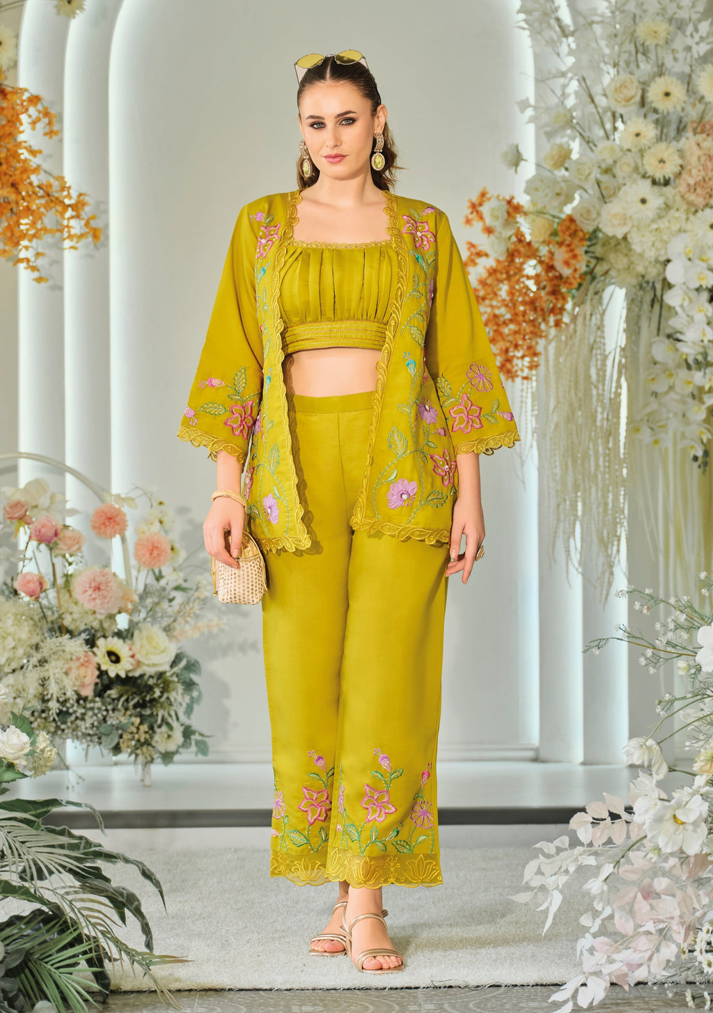 Aditri amber full work fusion wear co-ord set- AL