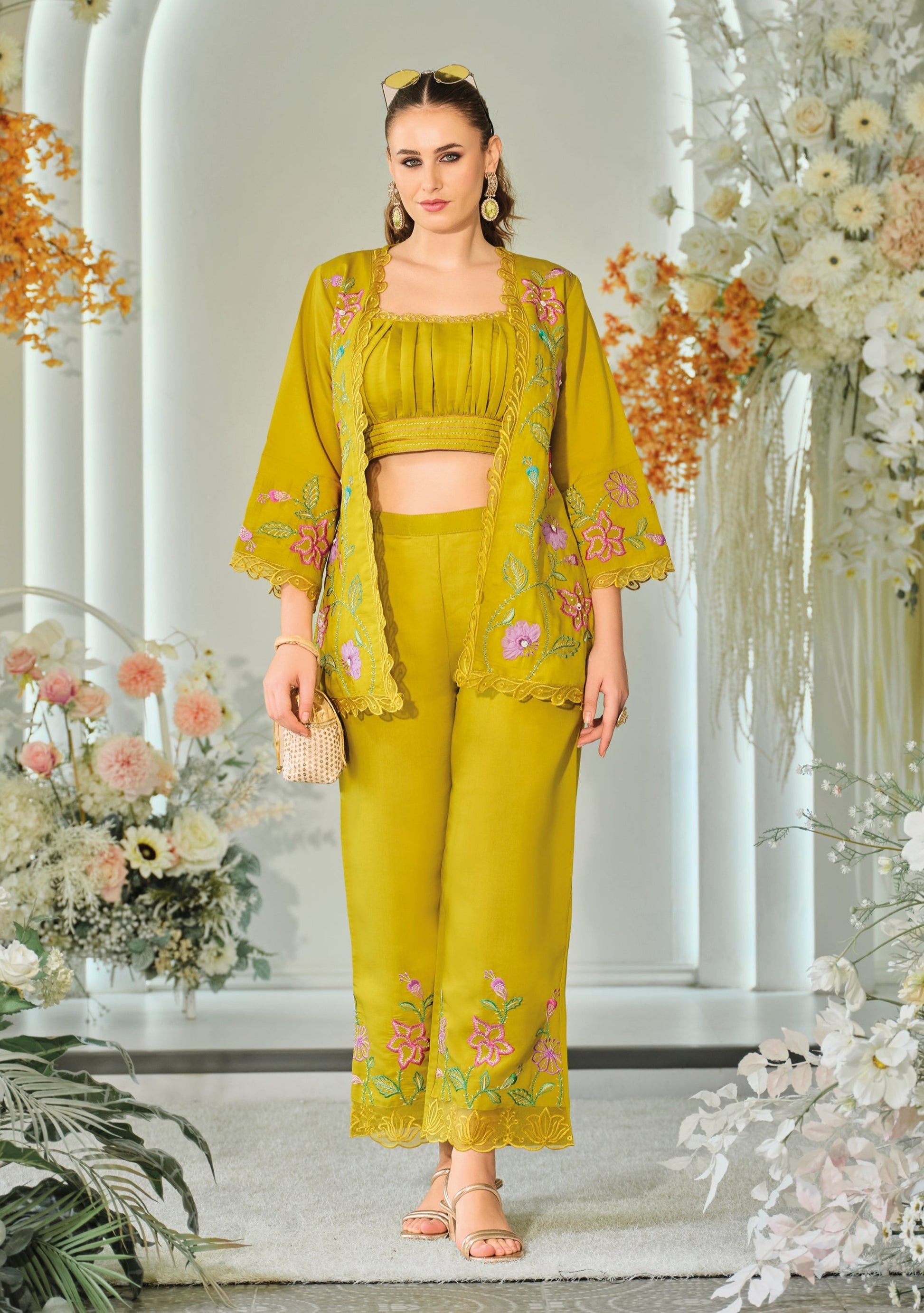 Aditri amber full work fusion wear co-ord set- AL