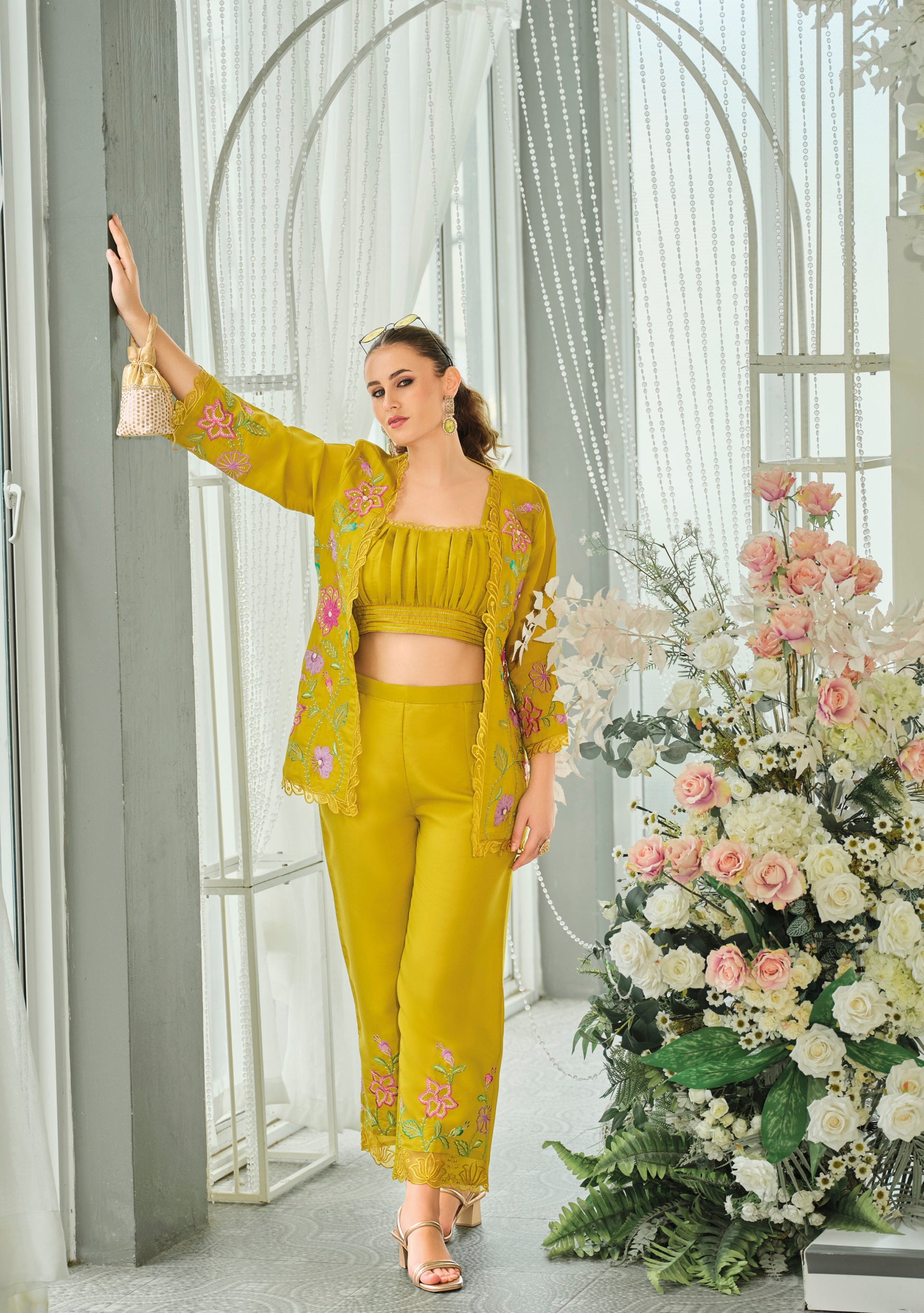 Aditri amber full work fusion wear co-ord set- AL