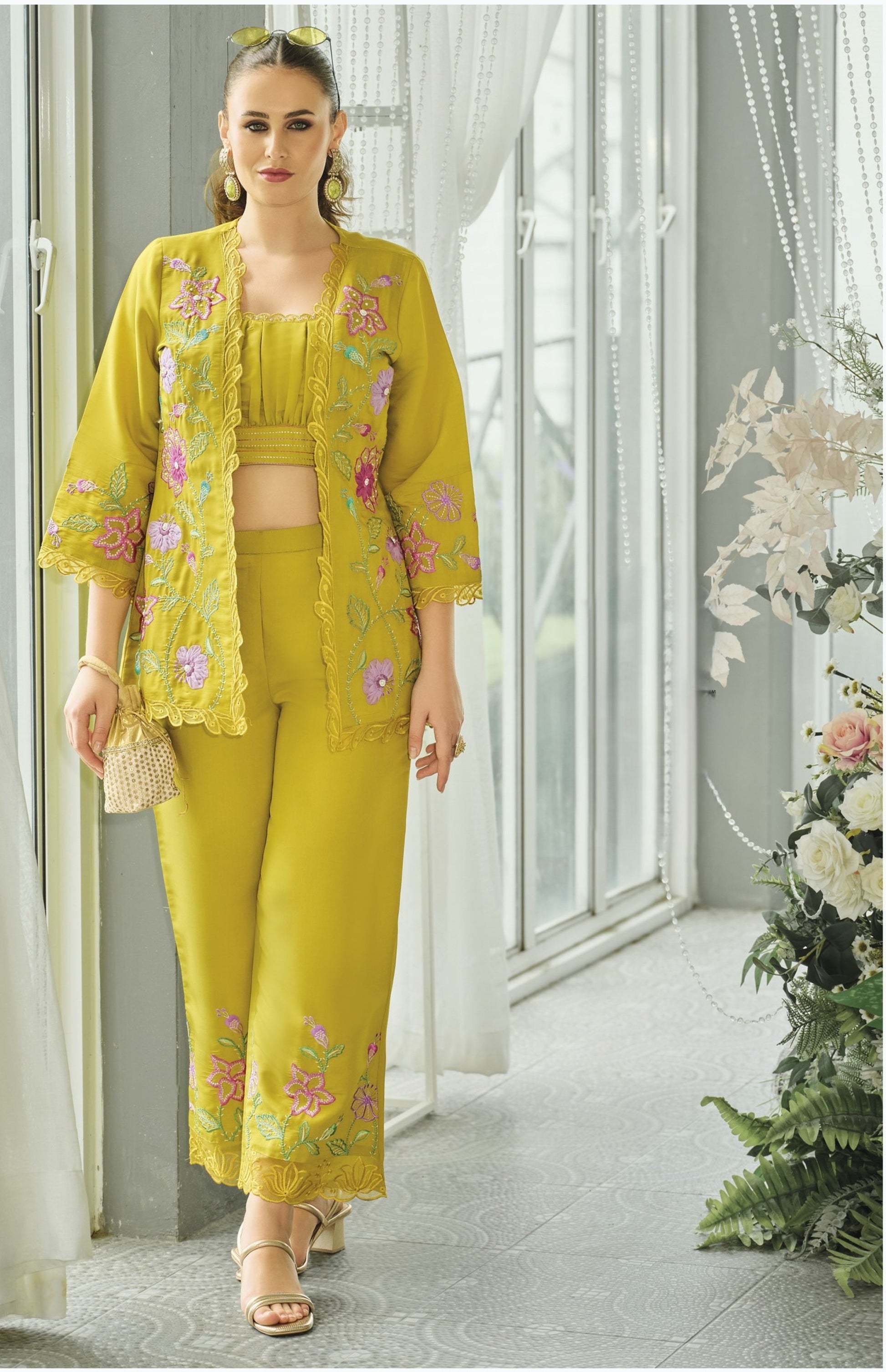 Aditri amber full work fusion wear co-ord set- AL