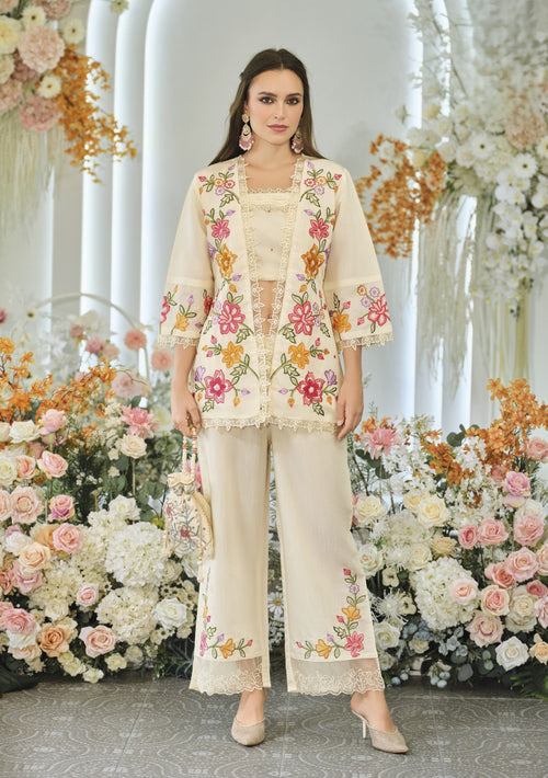 Aditri angel full work fusion wear co-ord set- AL