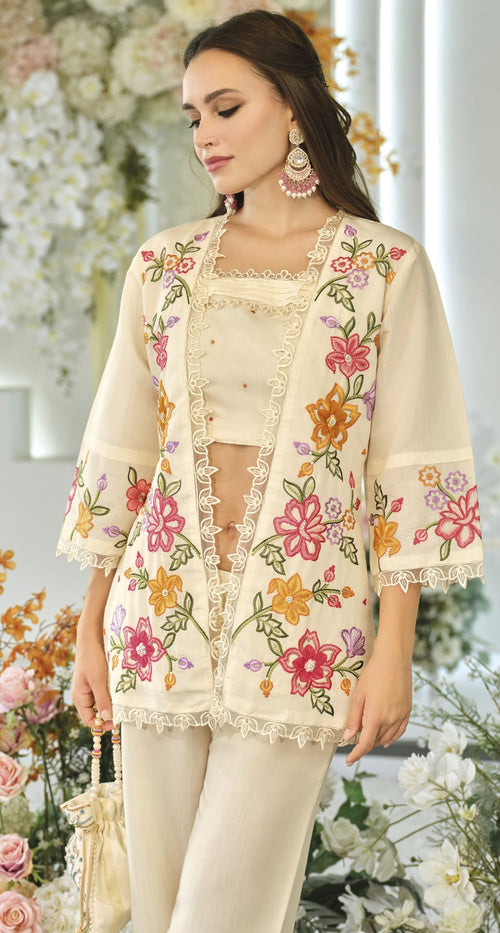 Aditri angel full work fusion wear co-ord set- AL