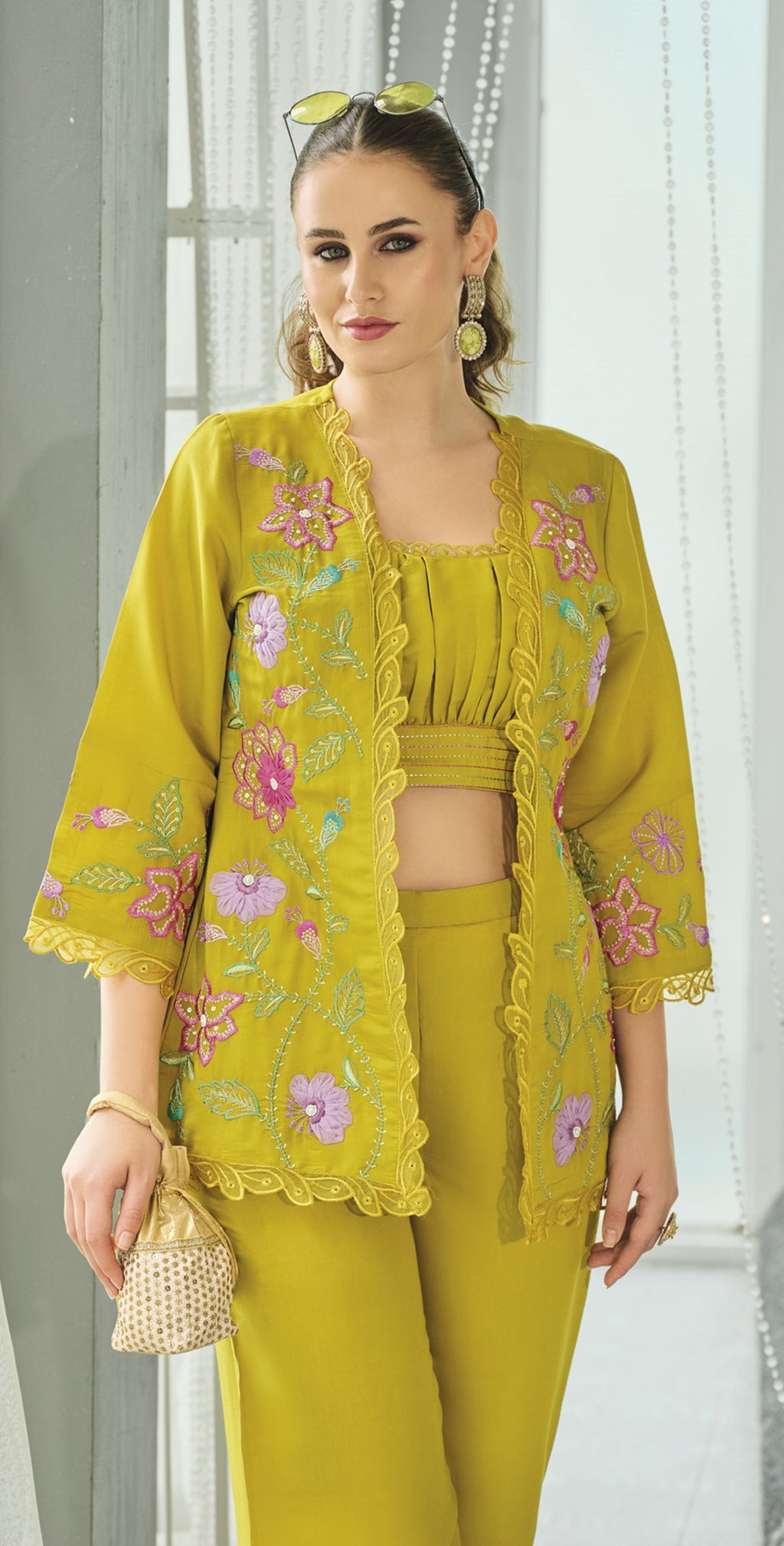 Aditri amber full work fusion wear co-ord set- AL