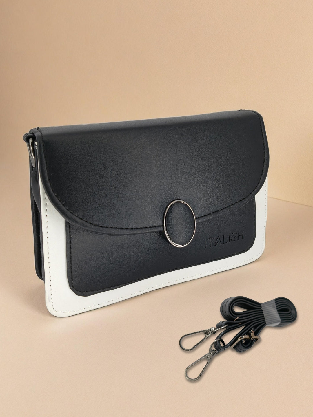 Black Sling Purse in PU Leather