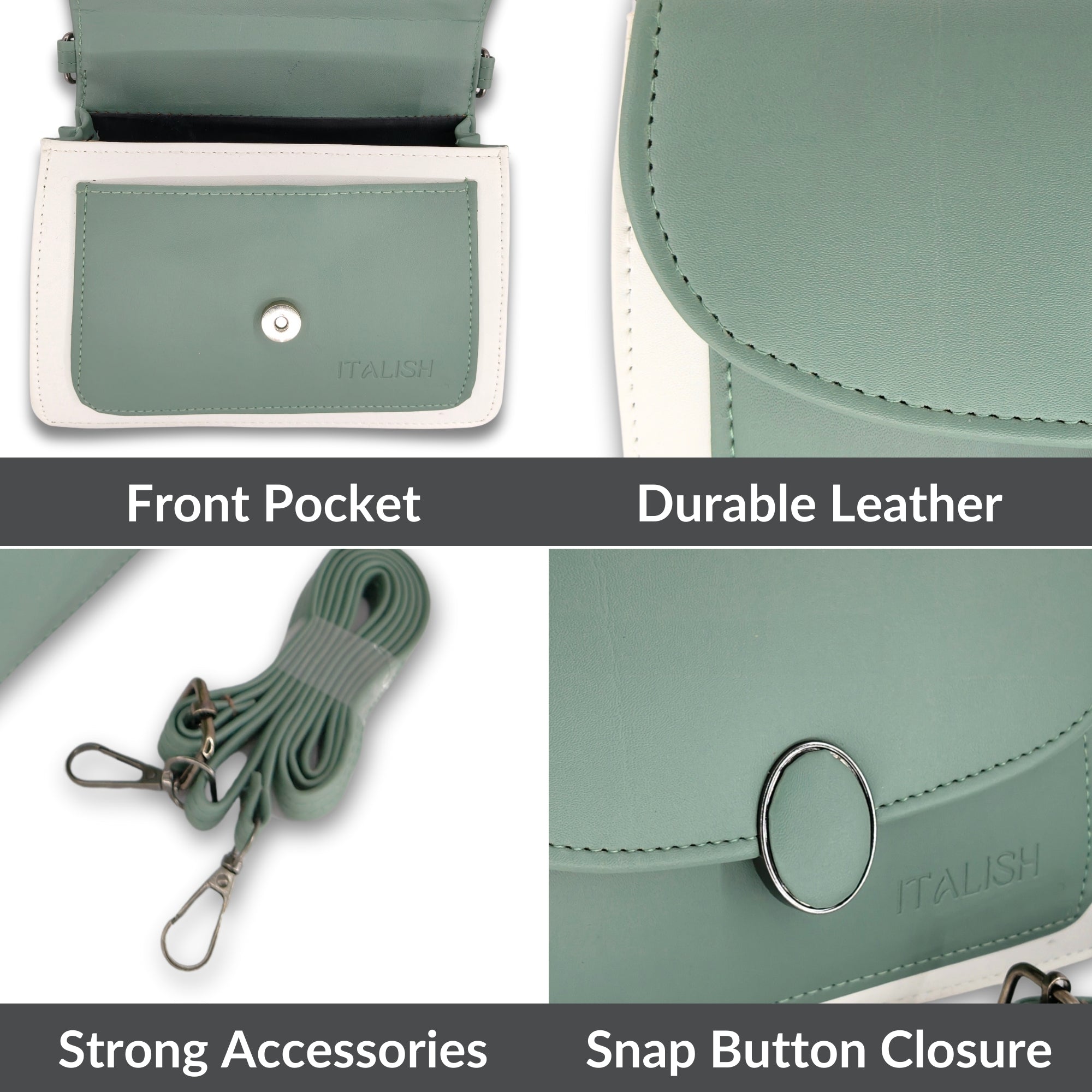 Green Sling Purse in PU Leather