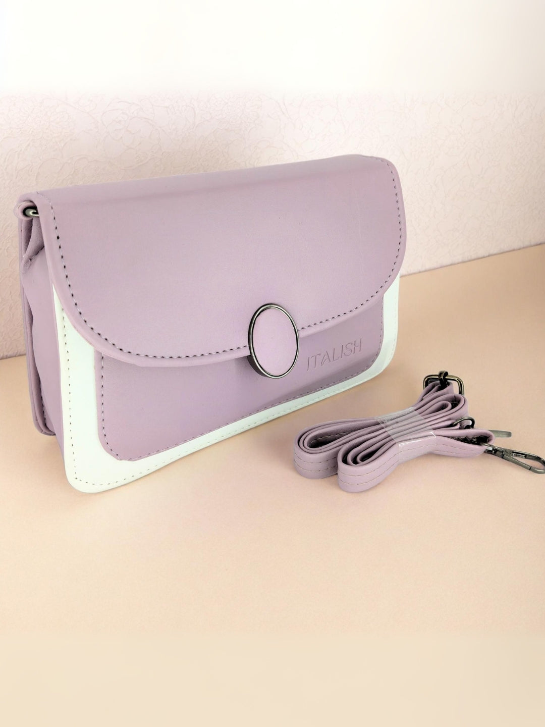 Pink Sling Purse in PU Leather