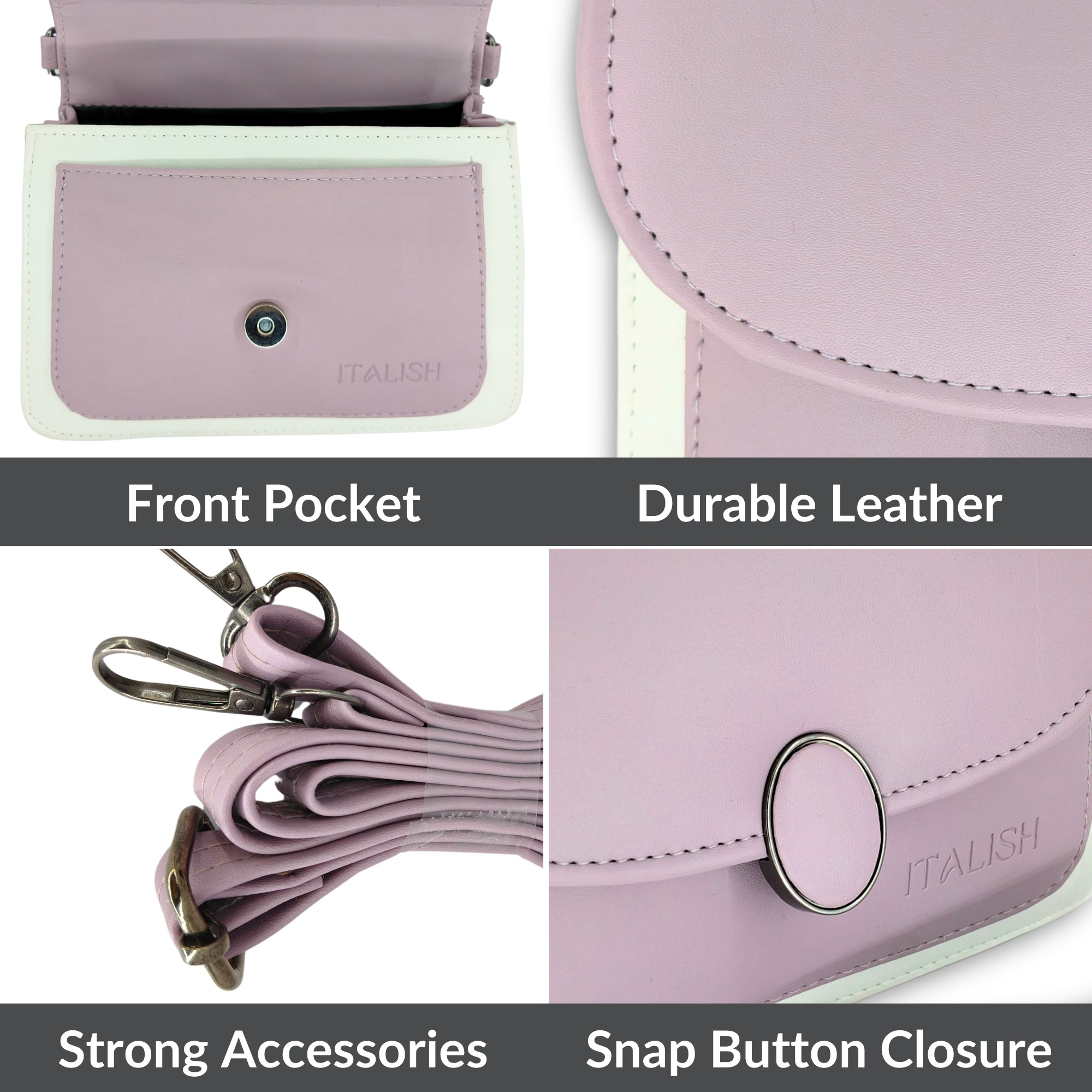 Pink Sling Purse in PU Leather