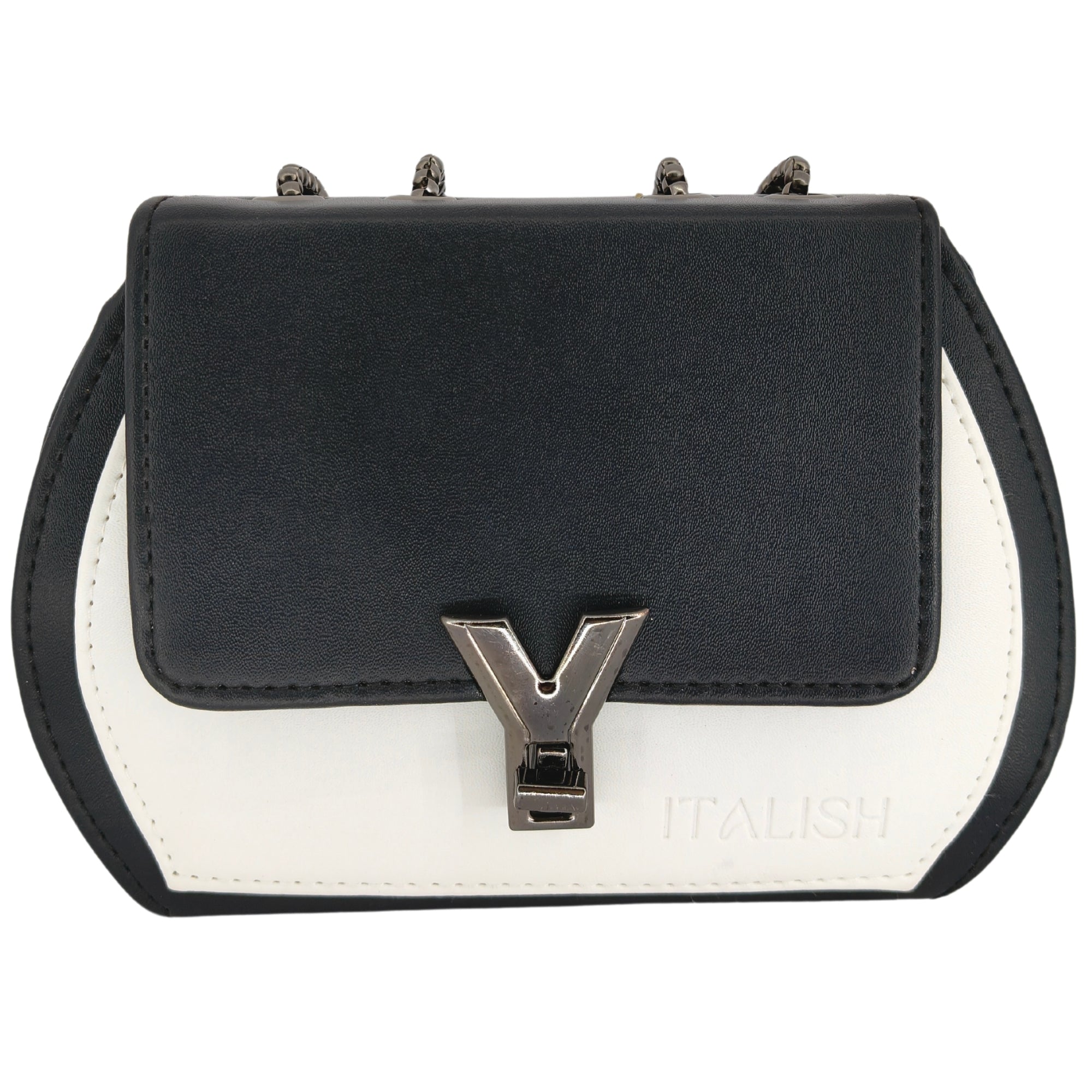Black Box Sling Crossbody bag with Metal Adjustable Strap