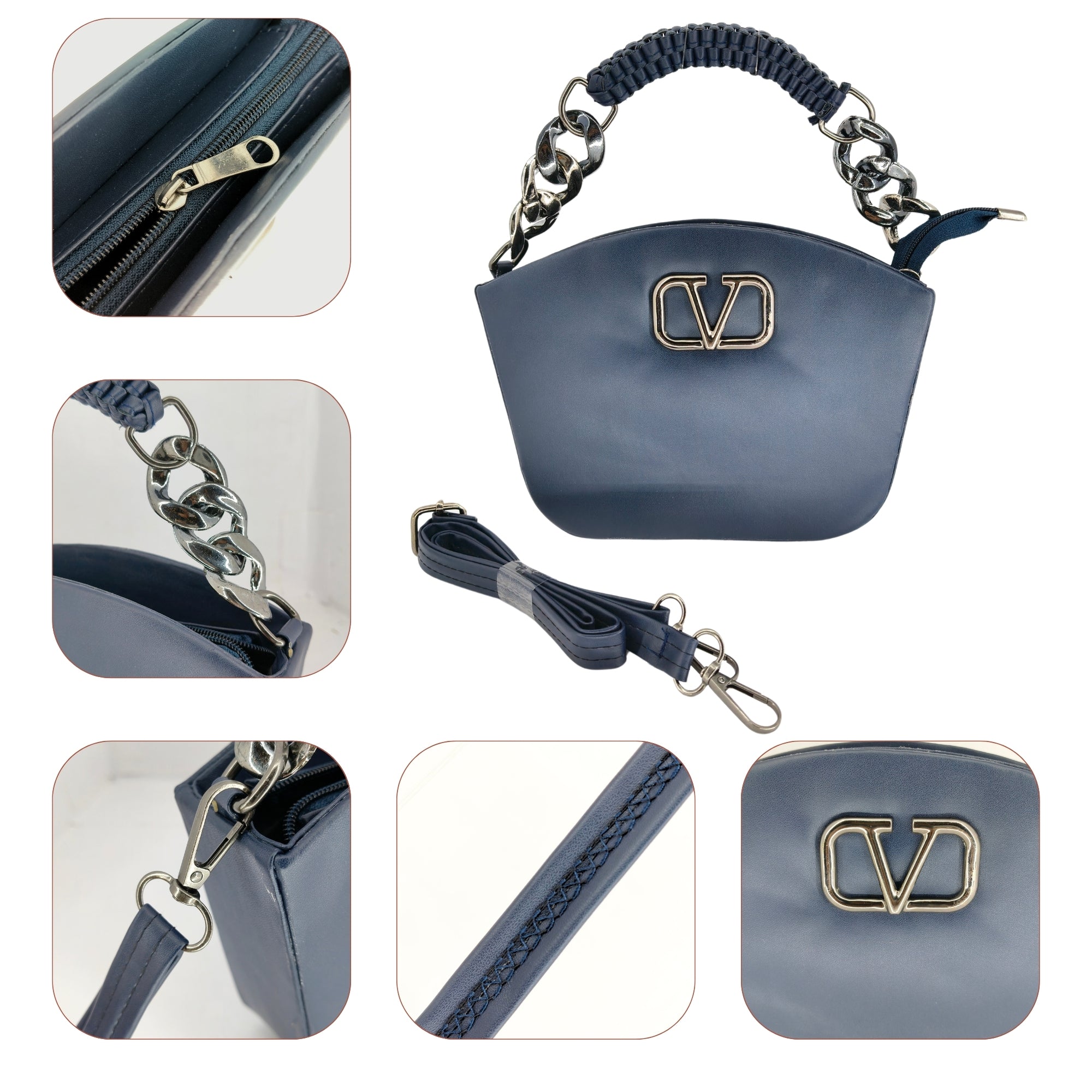 Blue Stylish Box Sling Crossbody bag