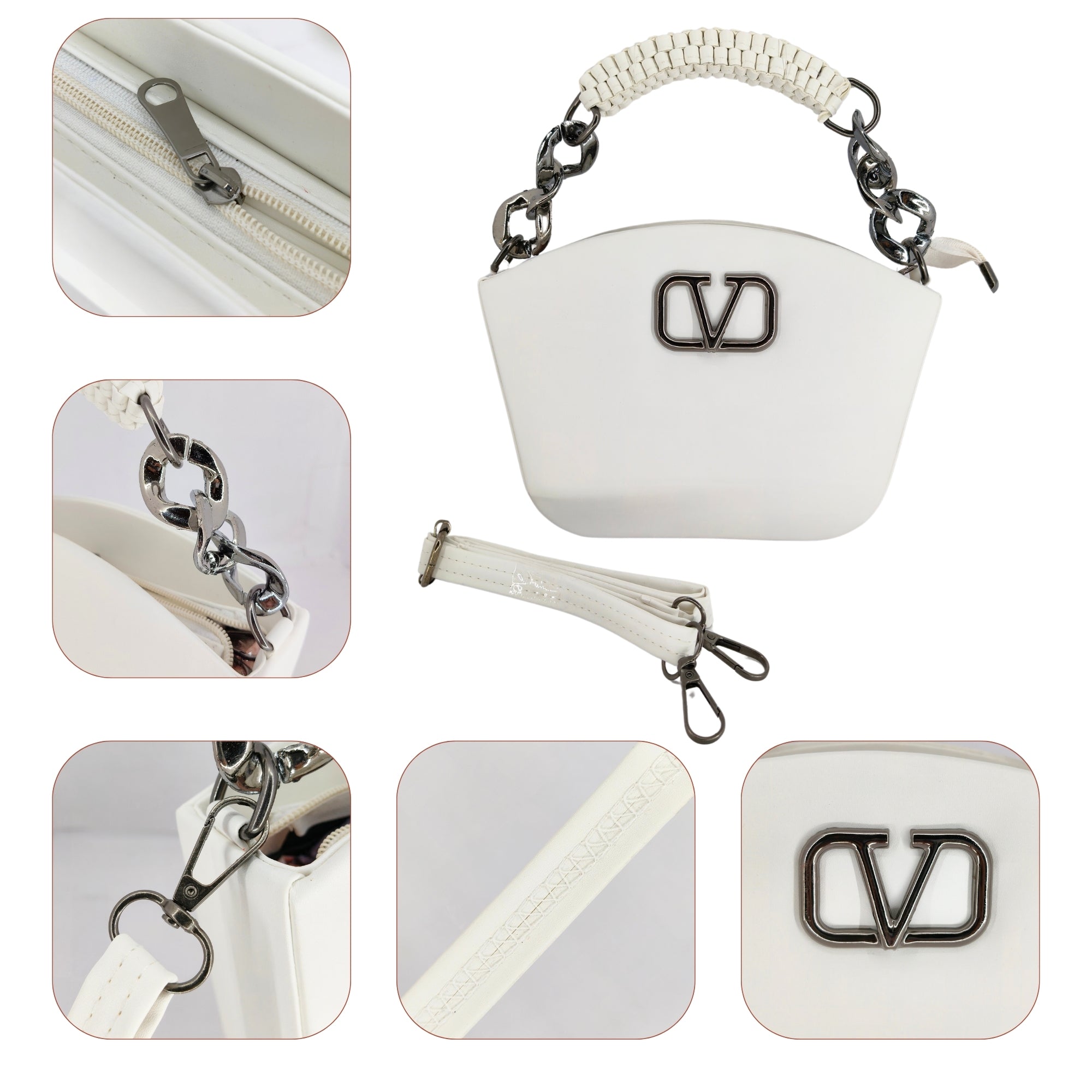 White Stylish Box Sling Crossbody bag